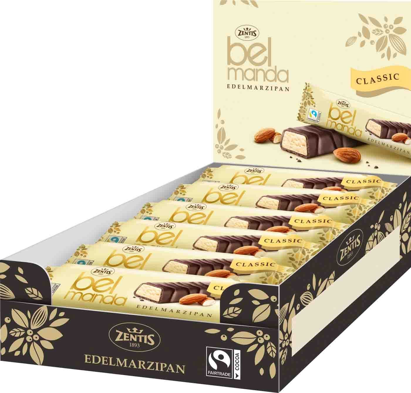 Zentis Belmanda Classic Edelmarzipan Riegel mit feiner Umhüllung aus Schokolade