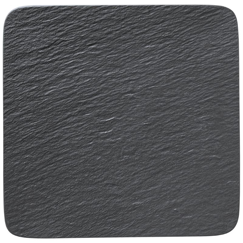 Teller flach 32x32cm THE ROCK black shale