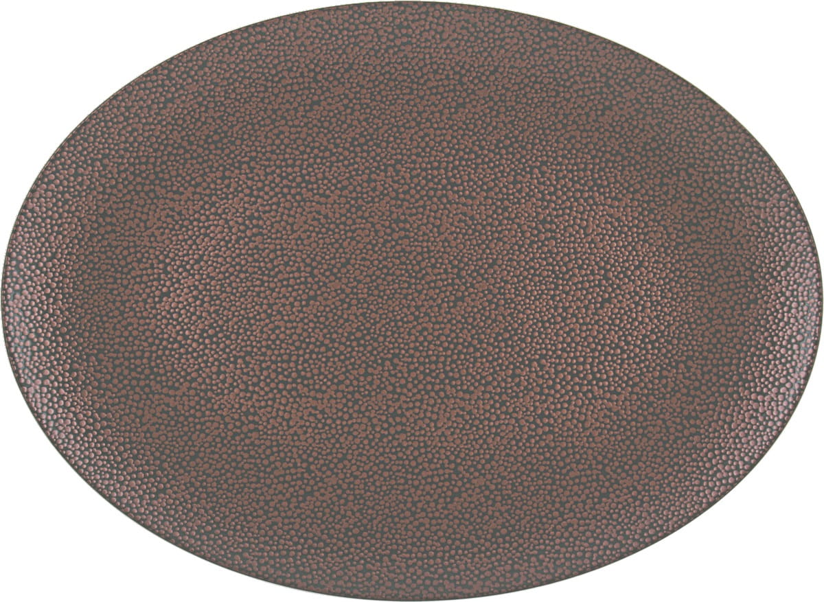Platte oval coup 37x27cm PURITY PEARLS METALLIC copper
