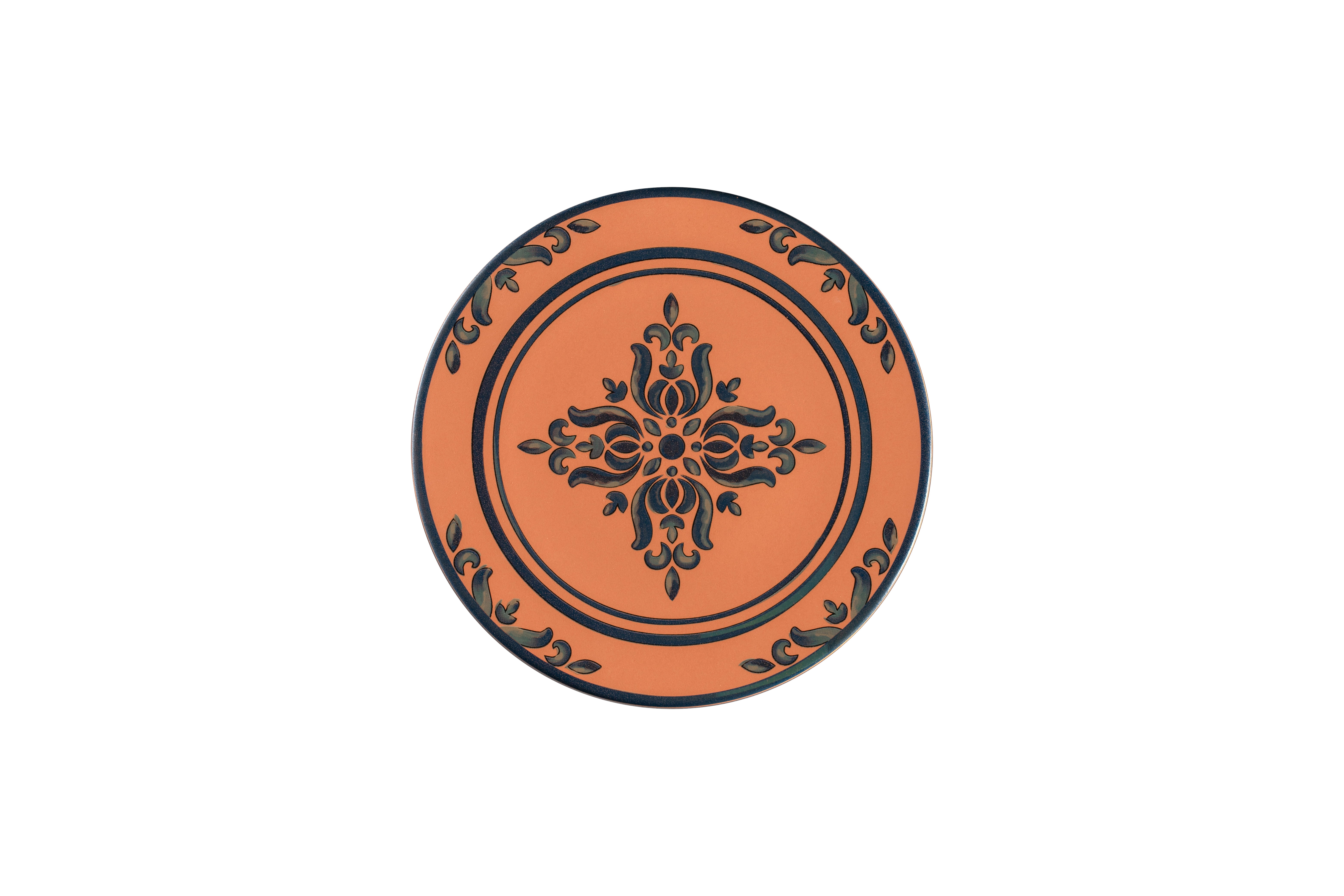 Teller flach Ø23,6cm H1,5cm TERO OSTIA decorated terracotta