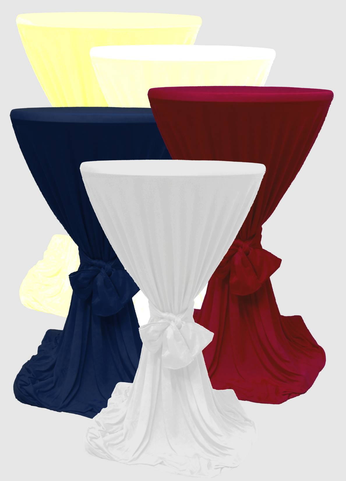 Stehtischhusse mit Bindeschal sekt