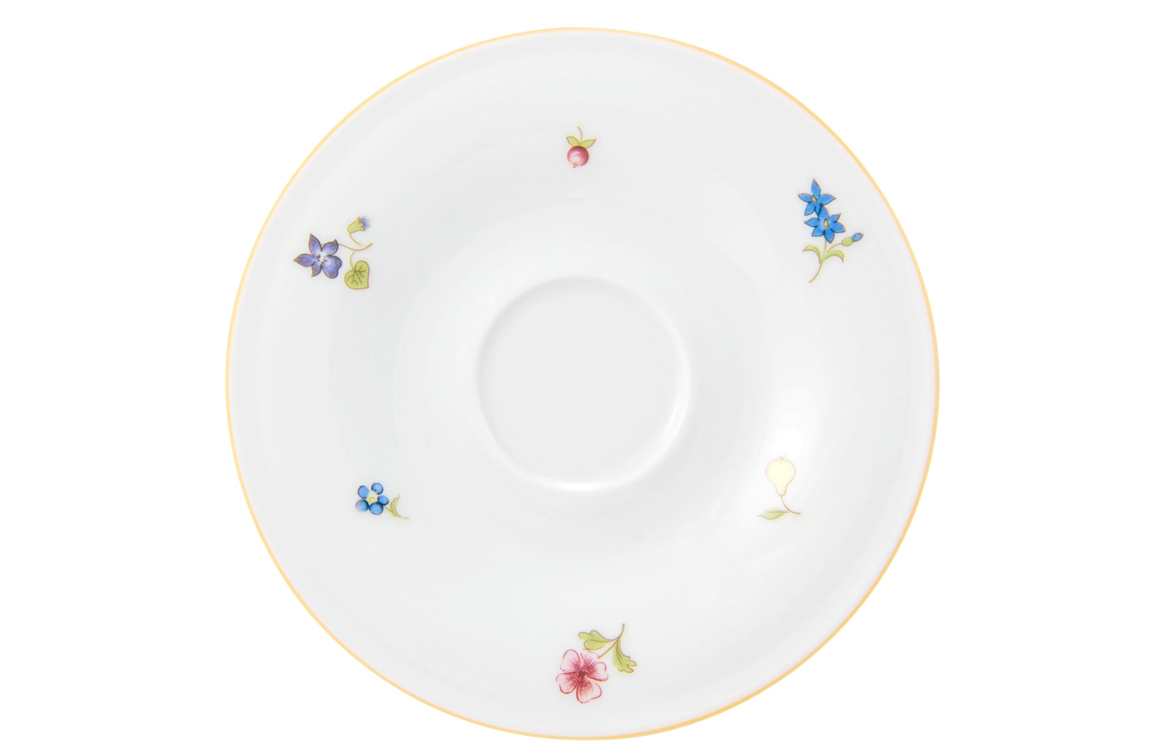 Espressountertasse rund 13,5cm COMMUNITY streublume gelbe linie