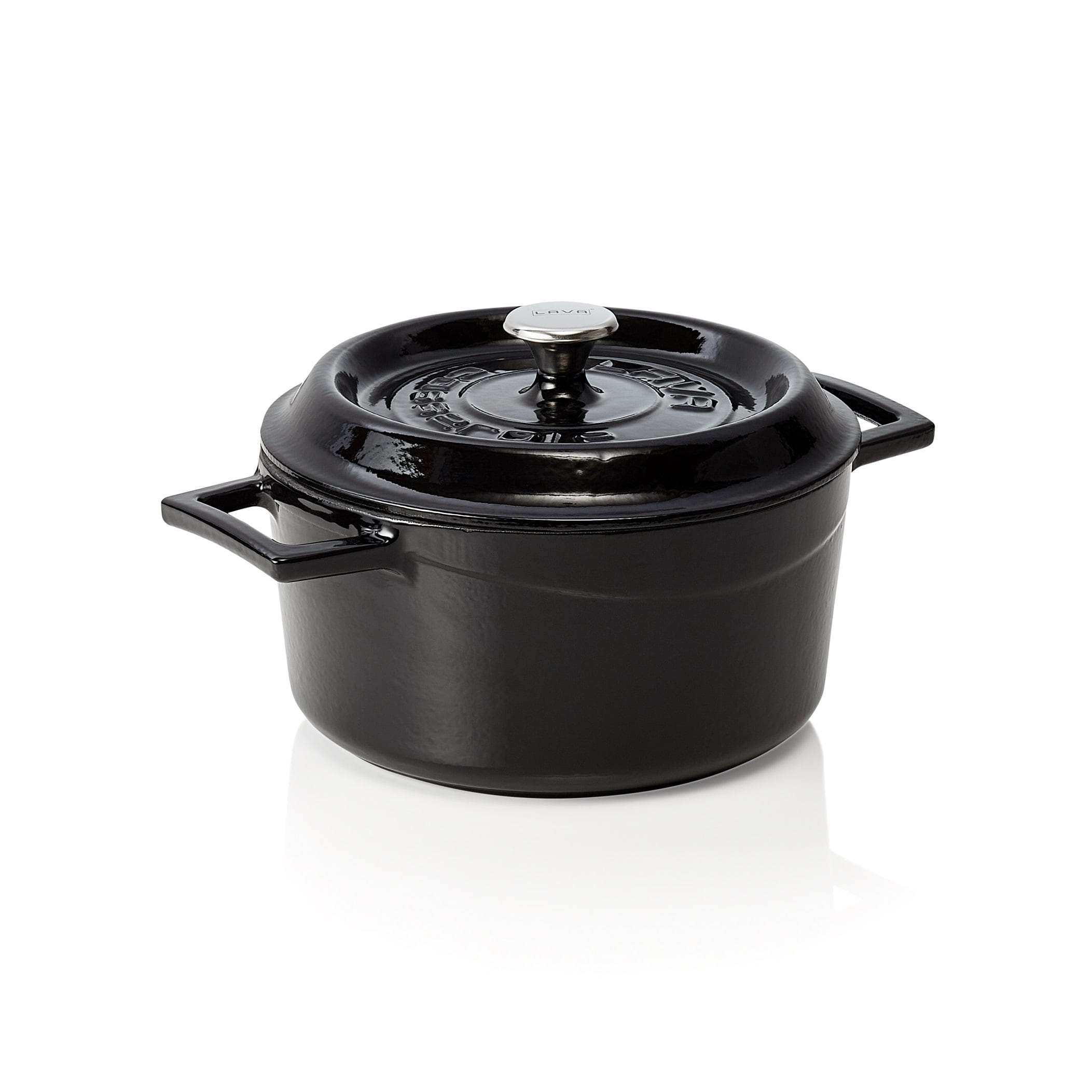 Cocottes rund 21x10,5cm LAVA schwarz