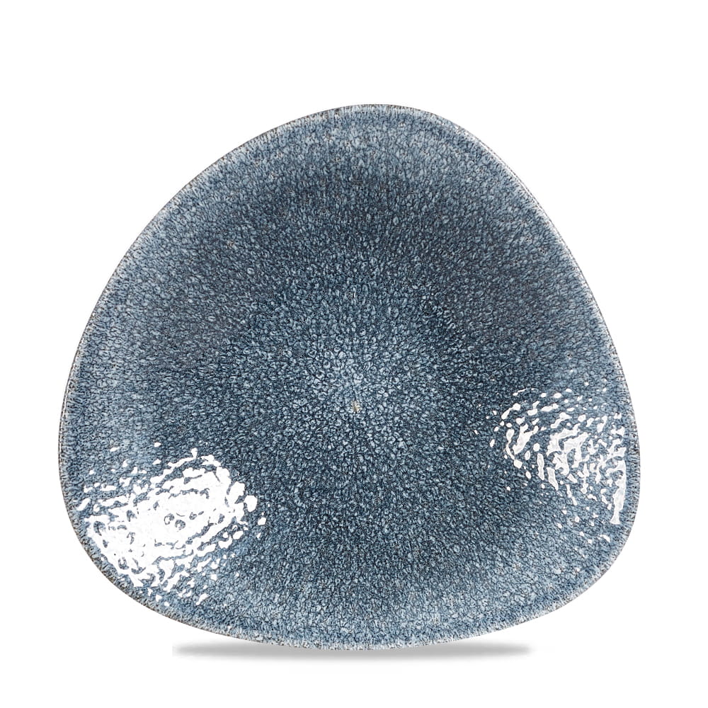 Schale Shallow dreieckig 27,2x26,7cm RAKU Topaz blue
