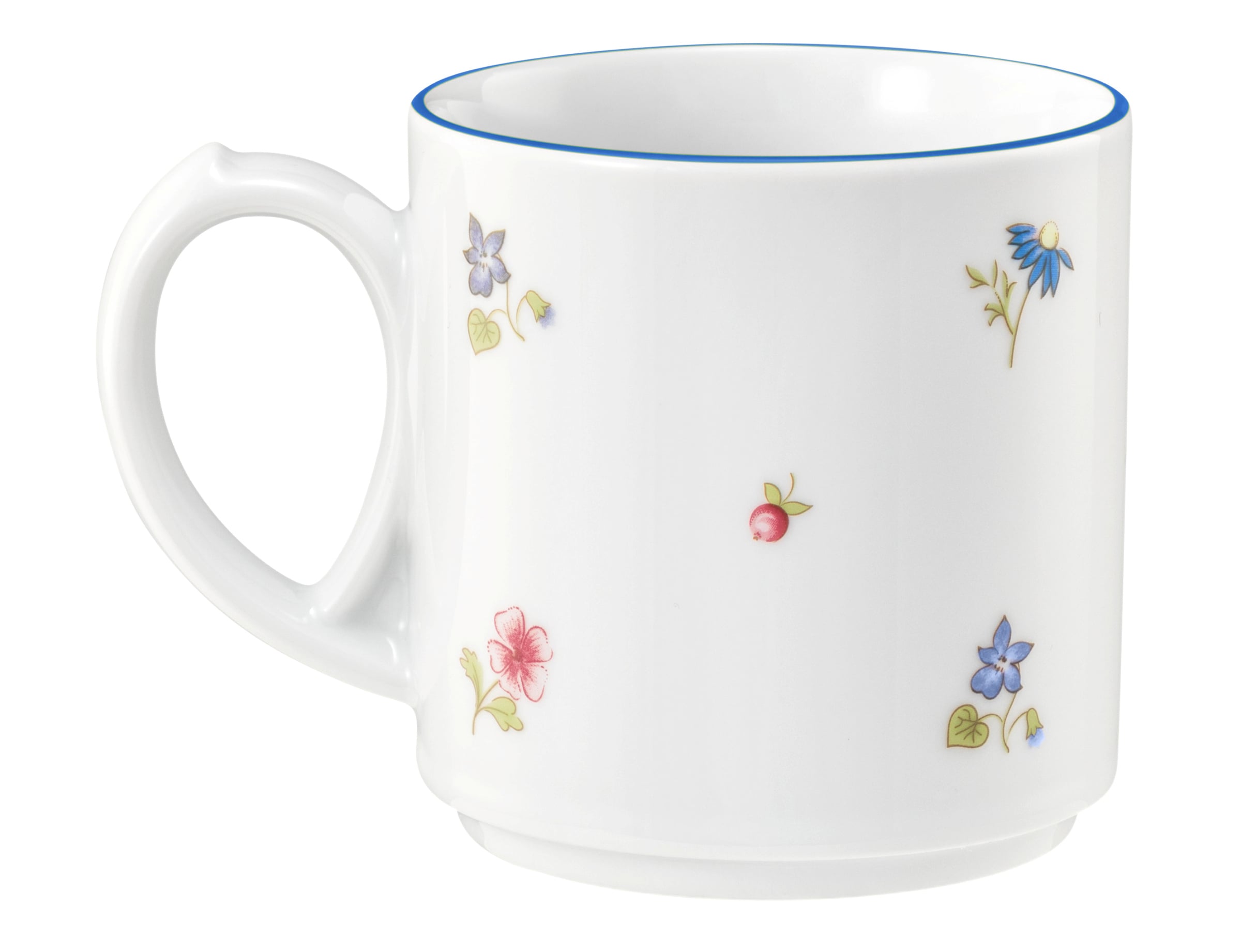 Becher rund mit Henkel 0,28l COMMUNITY streublume blaue linie