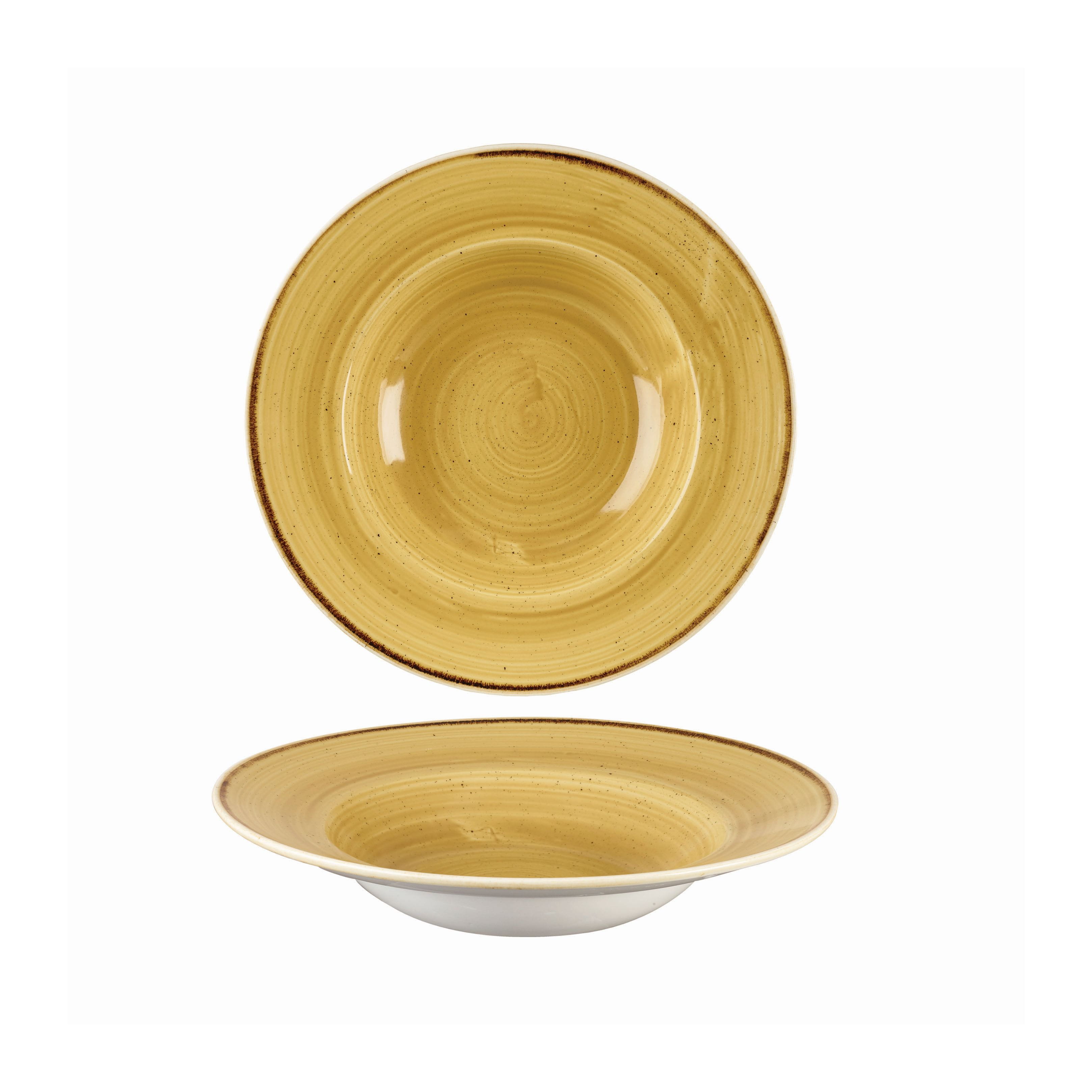 Teller tief breite Fahne 24cm STONECAST mustard seed yellow