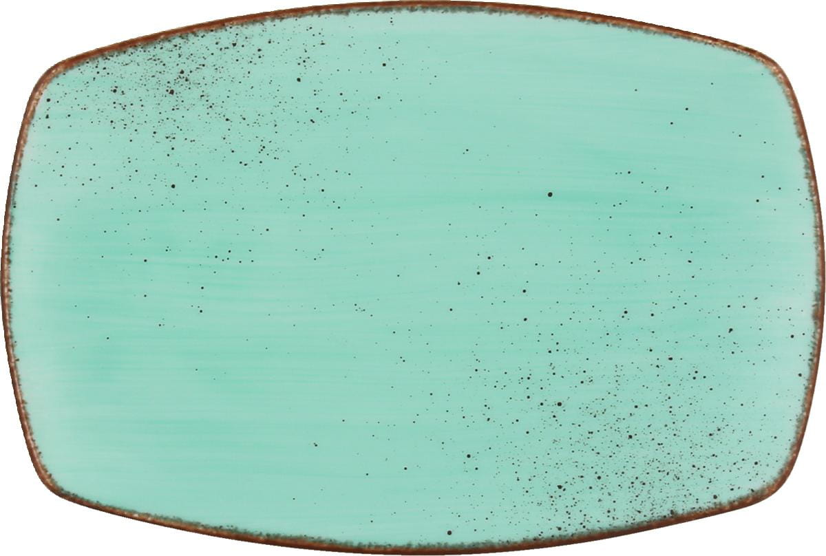 Platte rechteckig coup 14x9cm MODERN RUSTIC lagoon