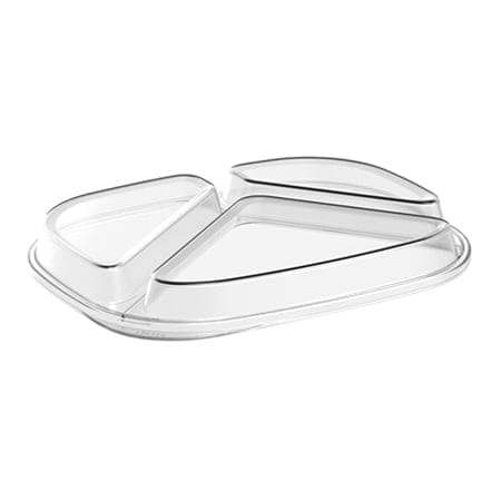 24 Stück Deckel zu Menübox 3-geteilt 24x18,5x2,6cm CIRC transparent