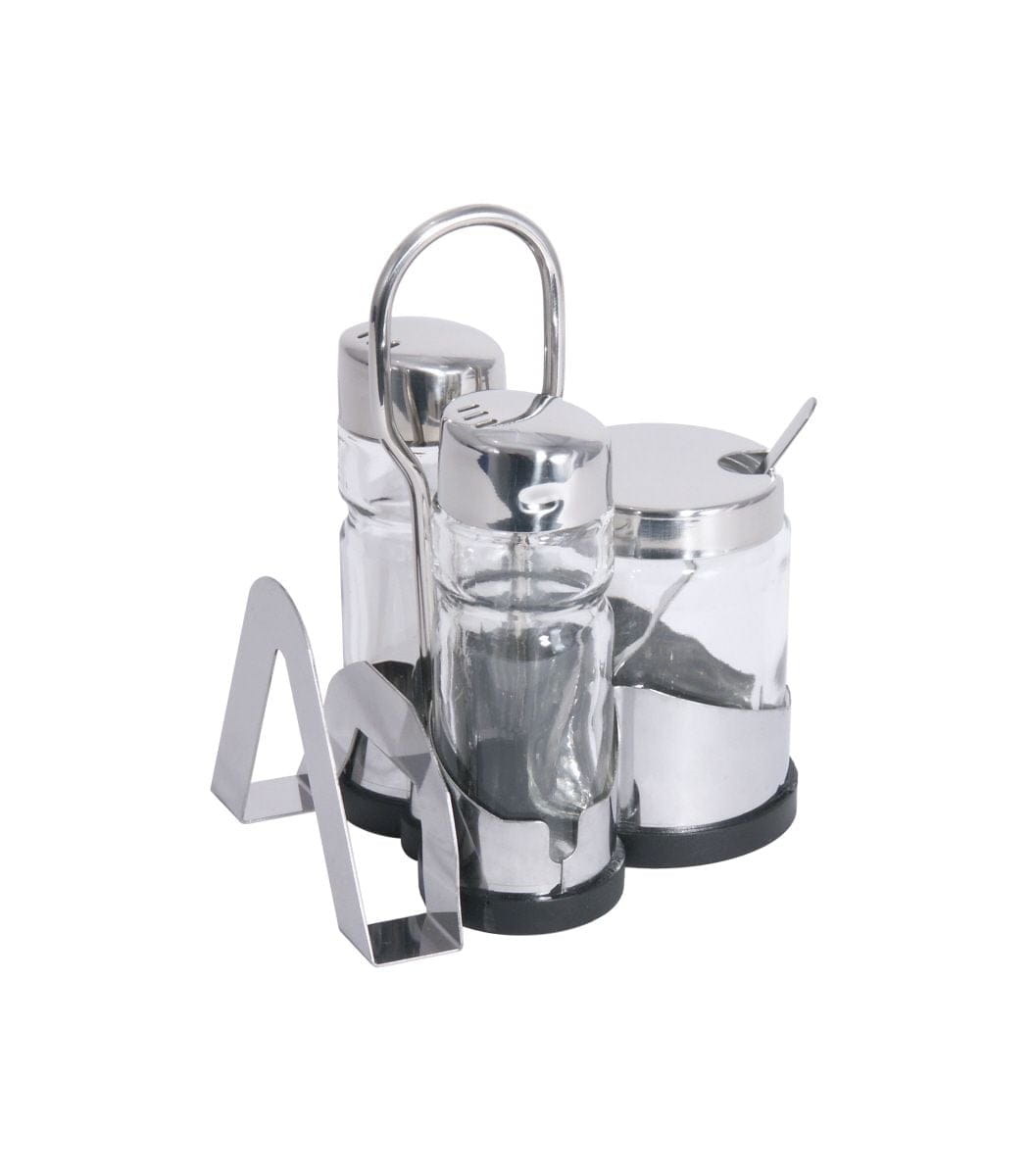 Menage 3-teilig S/P/SENF mit Kartenhalter 8x10x12,5cm ECONOMIC