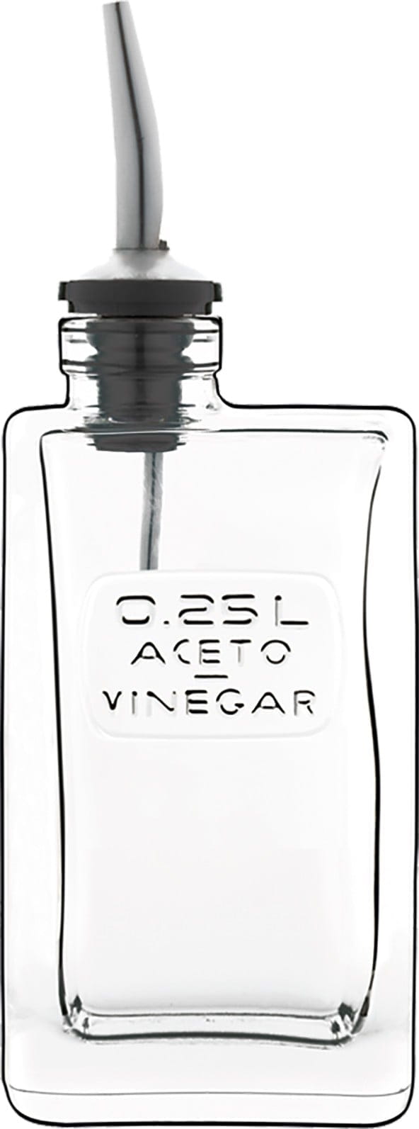 Essigflasche 0,1l H. 135mm Glas facettiert OPTIMALxB: 5,5x5,5mm