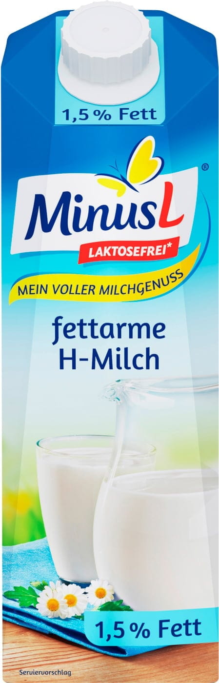 Minus L Fettarme H-Milch 1,5% laktosefrei 1L