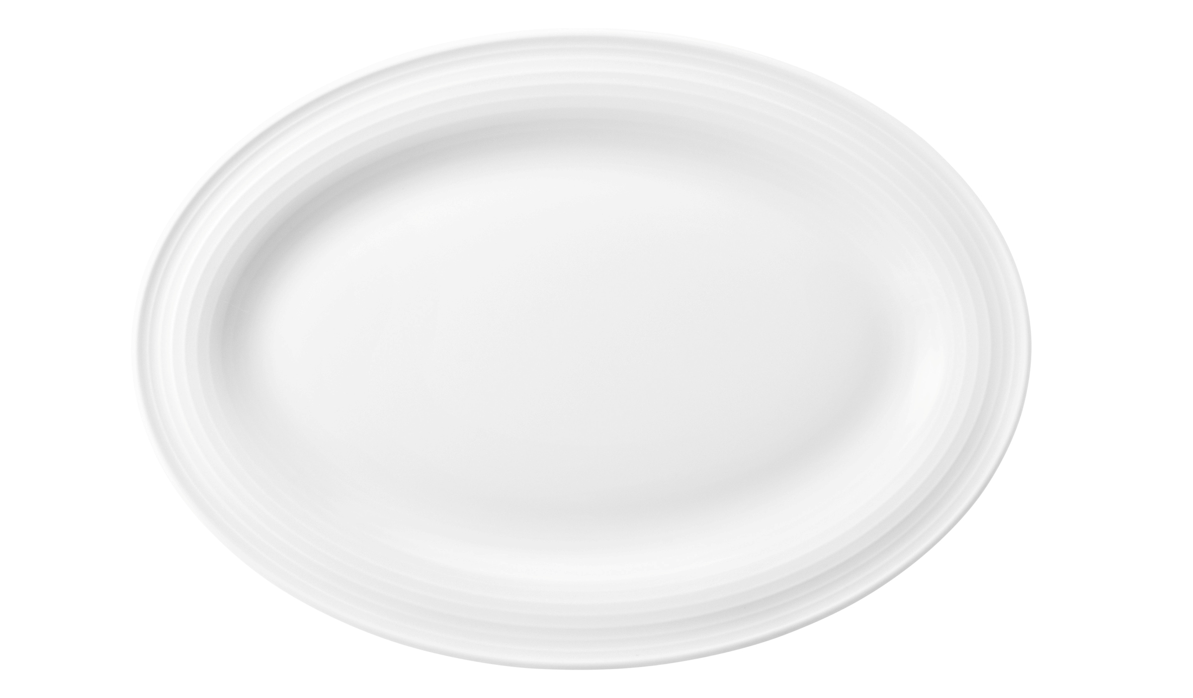 Platte oval mit Relief oval 25cm BLUES weiß