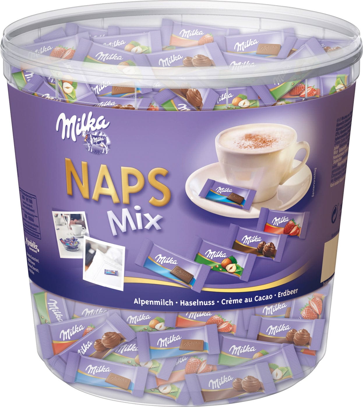 Milka Naps Mix Schokolade Klarsichtdose
