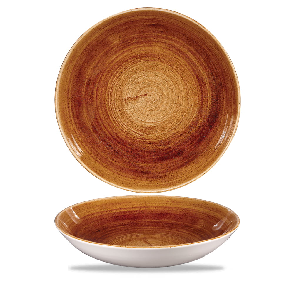 Teller tief coup 24,8cm STONECAST PATINA vintage copper