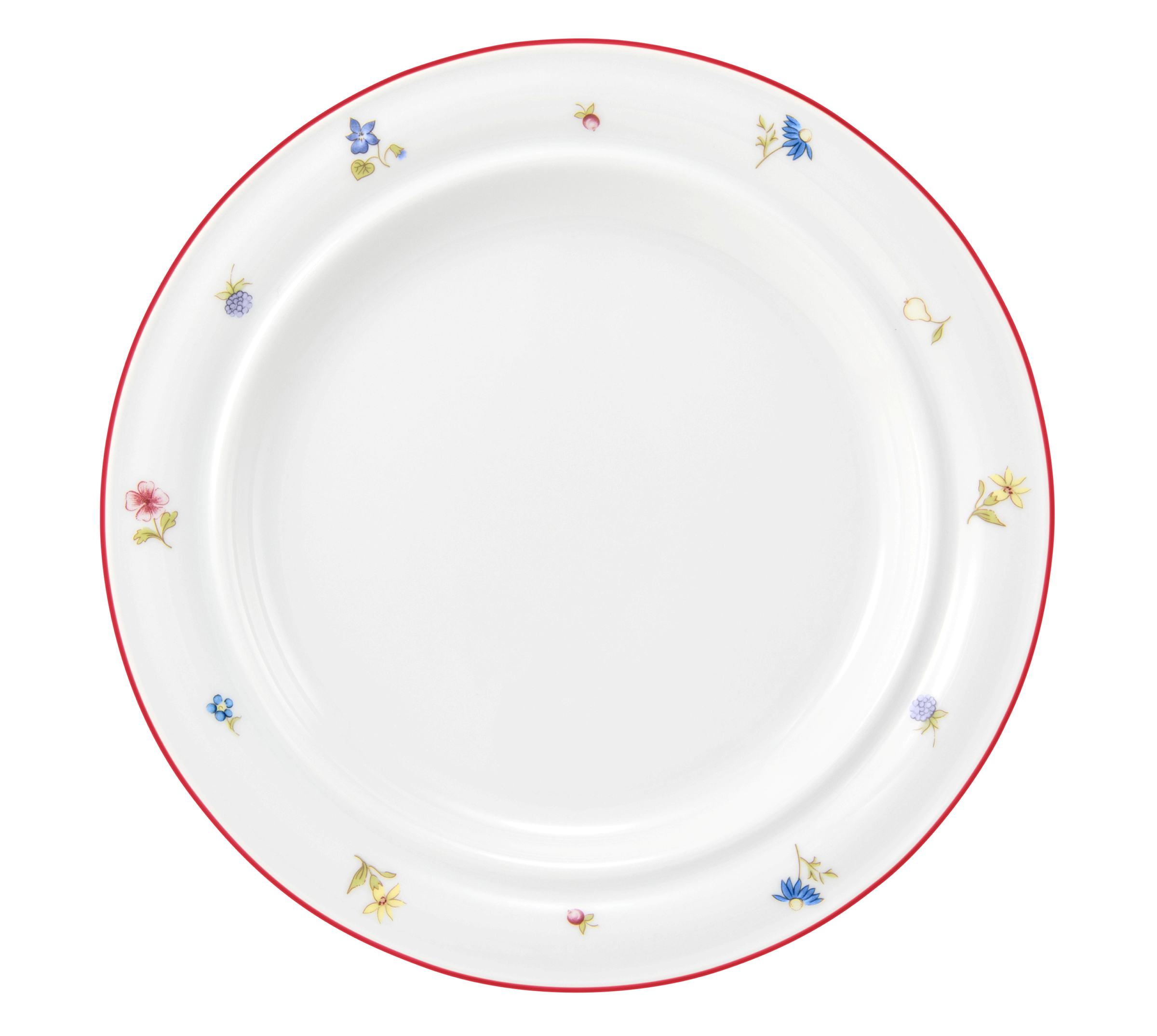 Teller rund flach 23cm Fahne COMMUNITY streublume rote linie