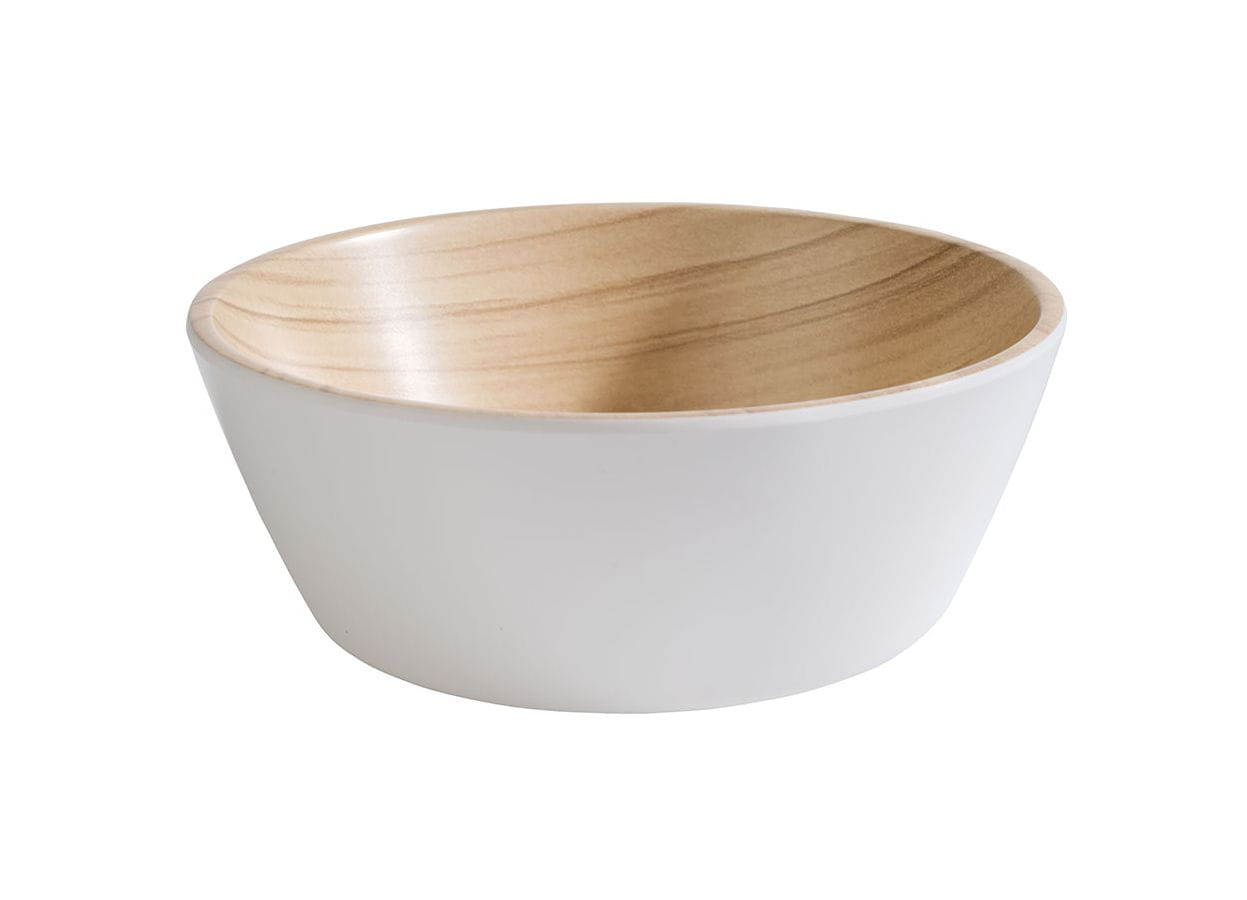 Schale FRIDA weiß Holzoptik Ø 15 cm, H: 5,5 cm