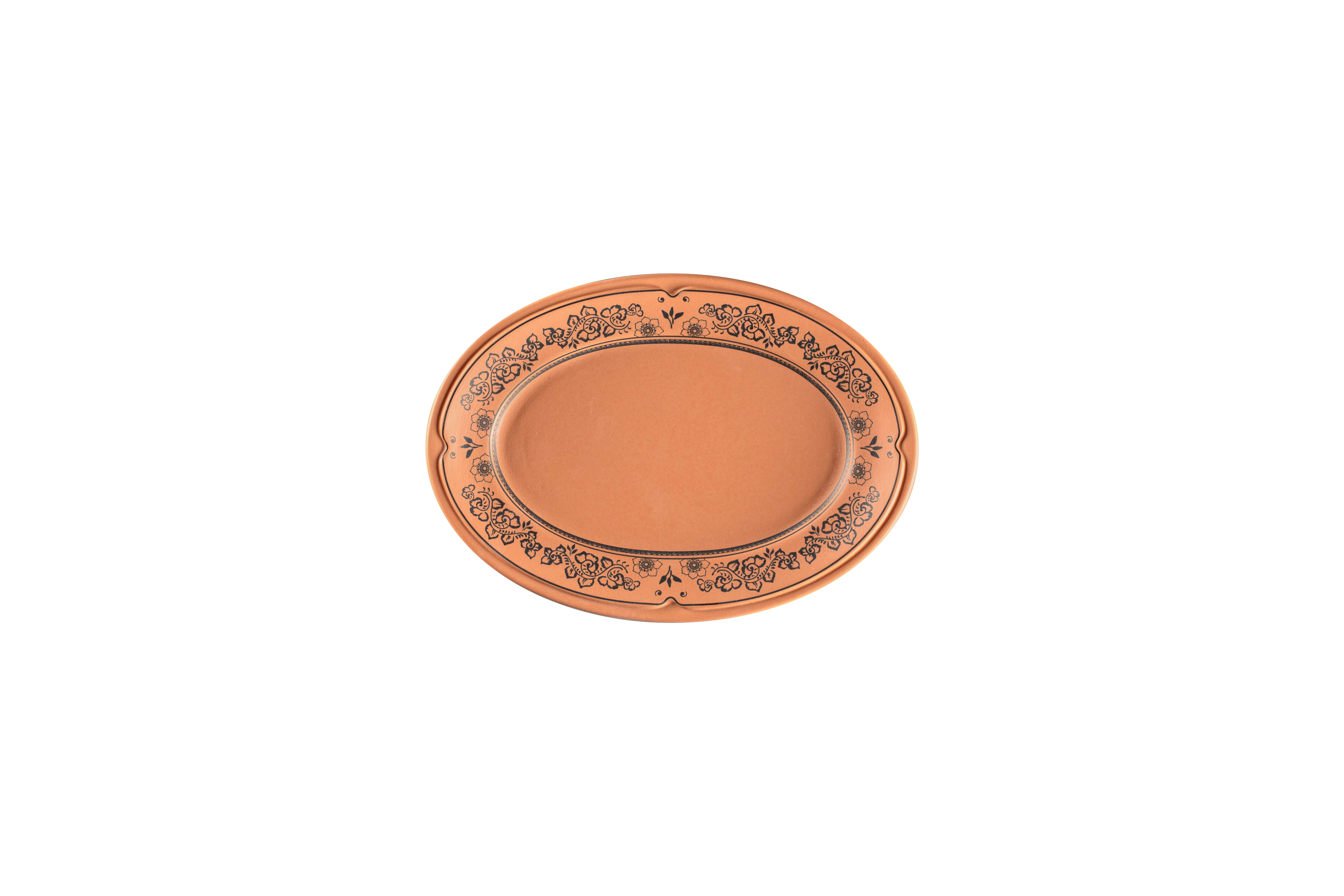 Teller oval 22x14,1x2,1cm TERO ALEXANDRIA decorated terracotta