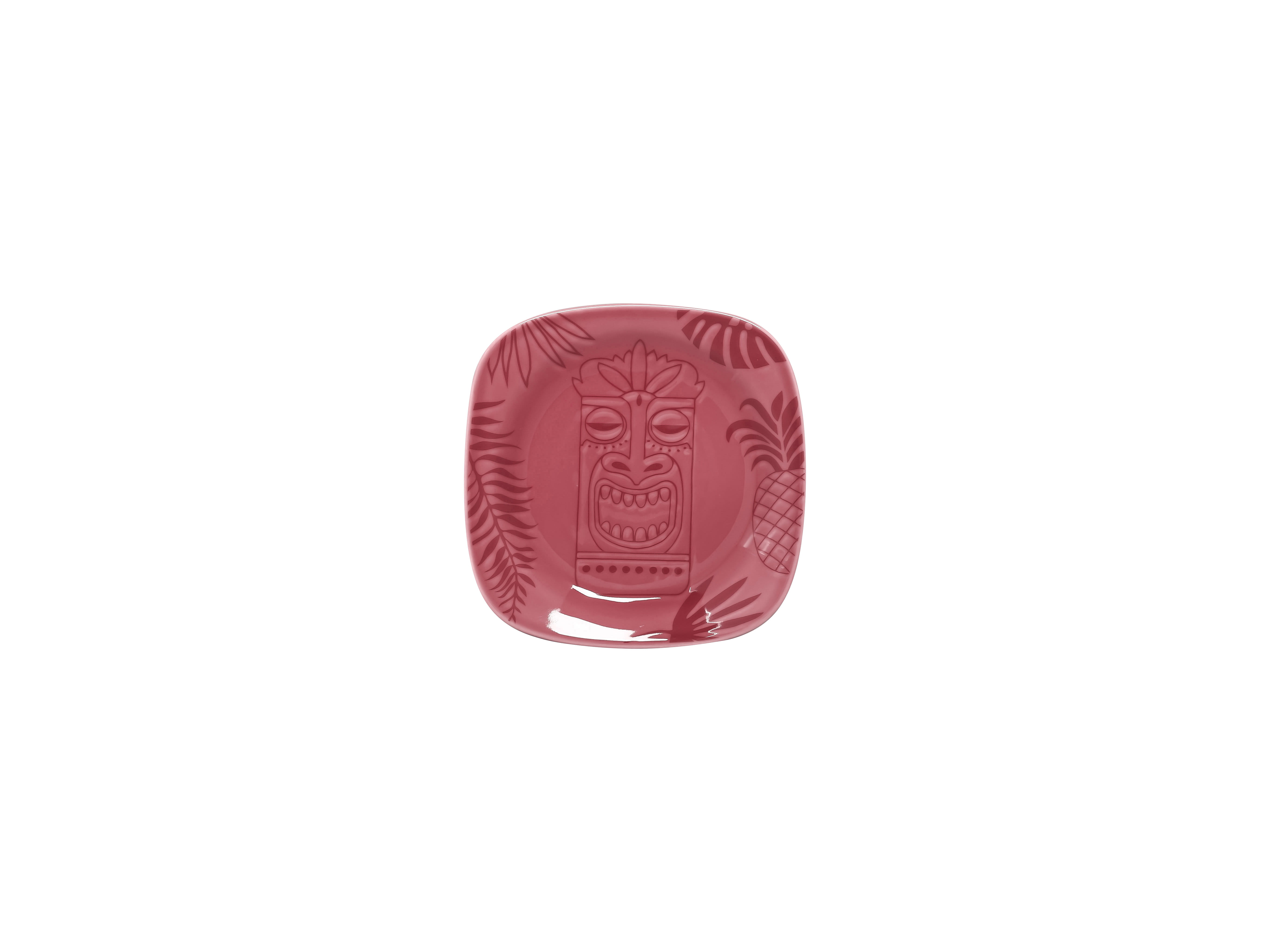 Teller quadratisch 14x14cm AZTEK pink