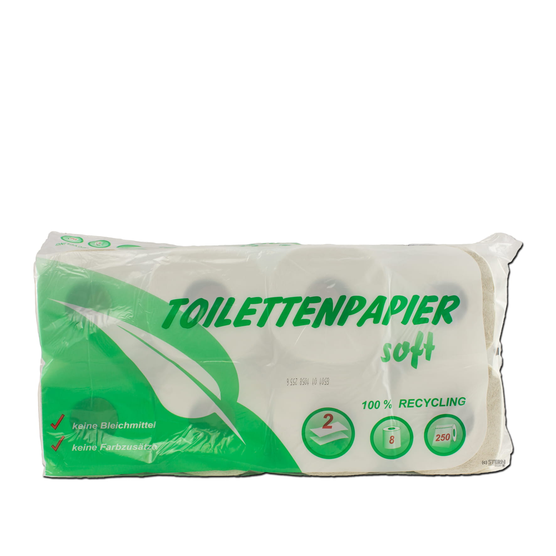 8 Rollen Toilettenpapier 2-lagig 250 Blatt weiß