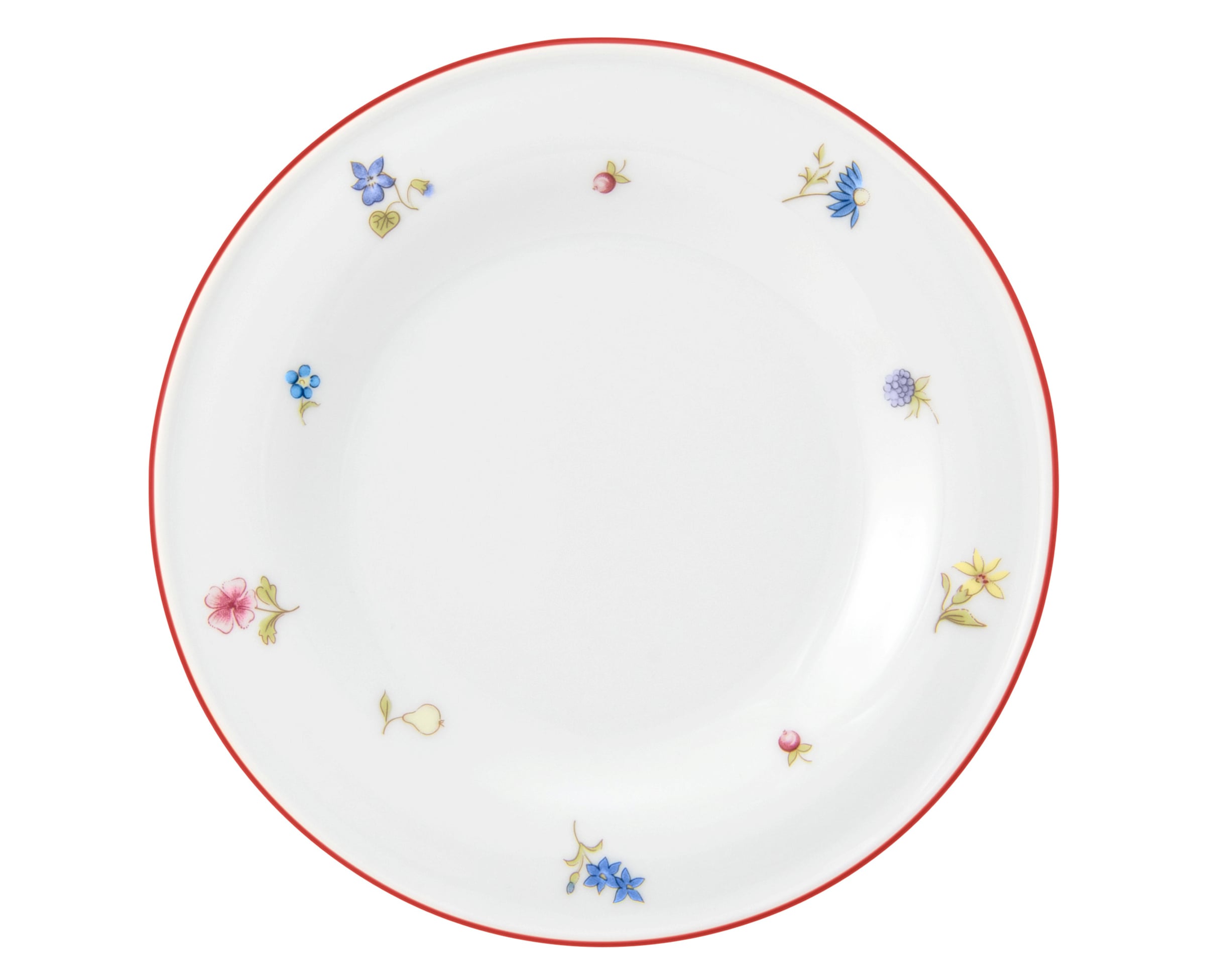 Teller rund flach 17cm COMMUNITY streublume rote linie