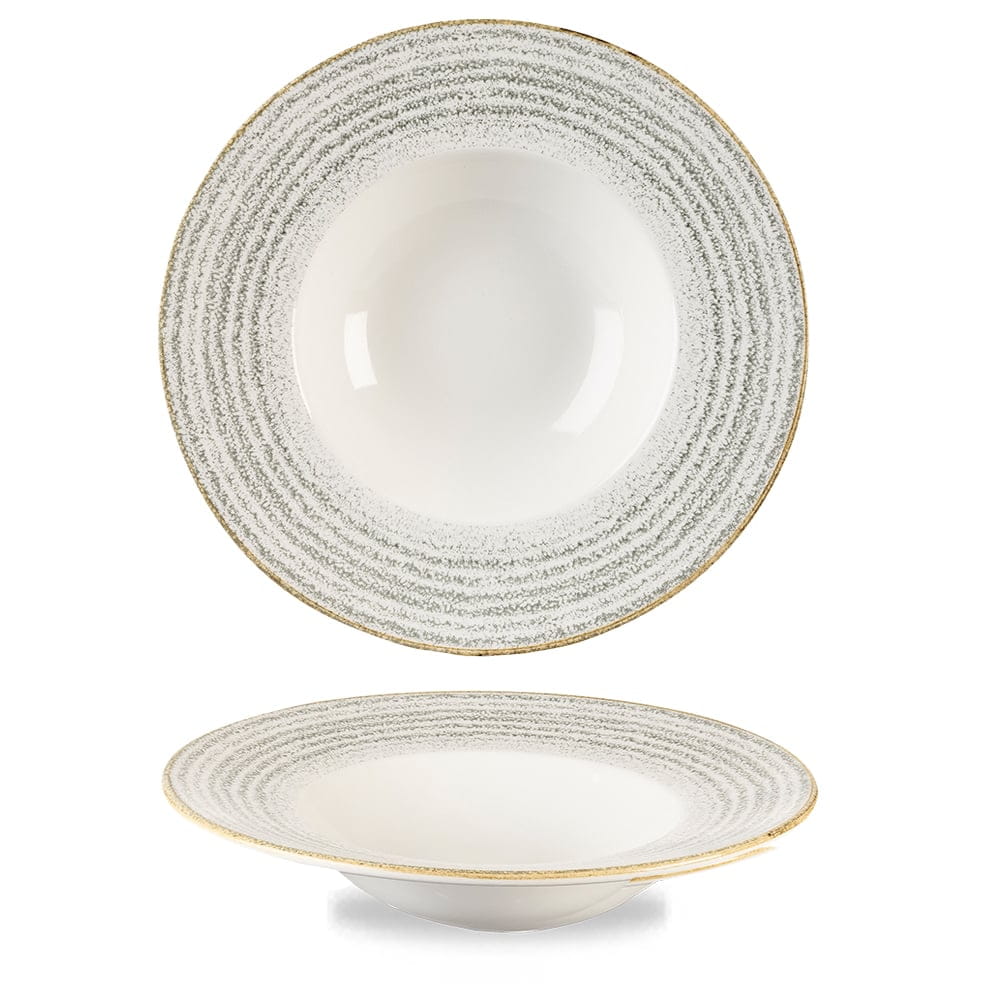 Teller tief breite Fahne 28cm STUDIO PRINTS HOMESPUN stone grey