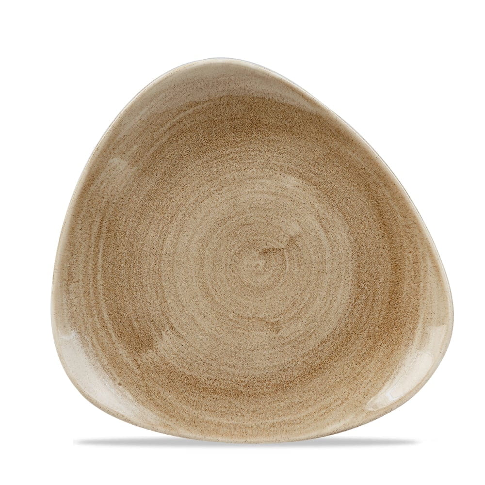 Teller flach dreieckig 23cm STONECAST PATINA antique taupe