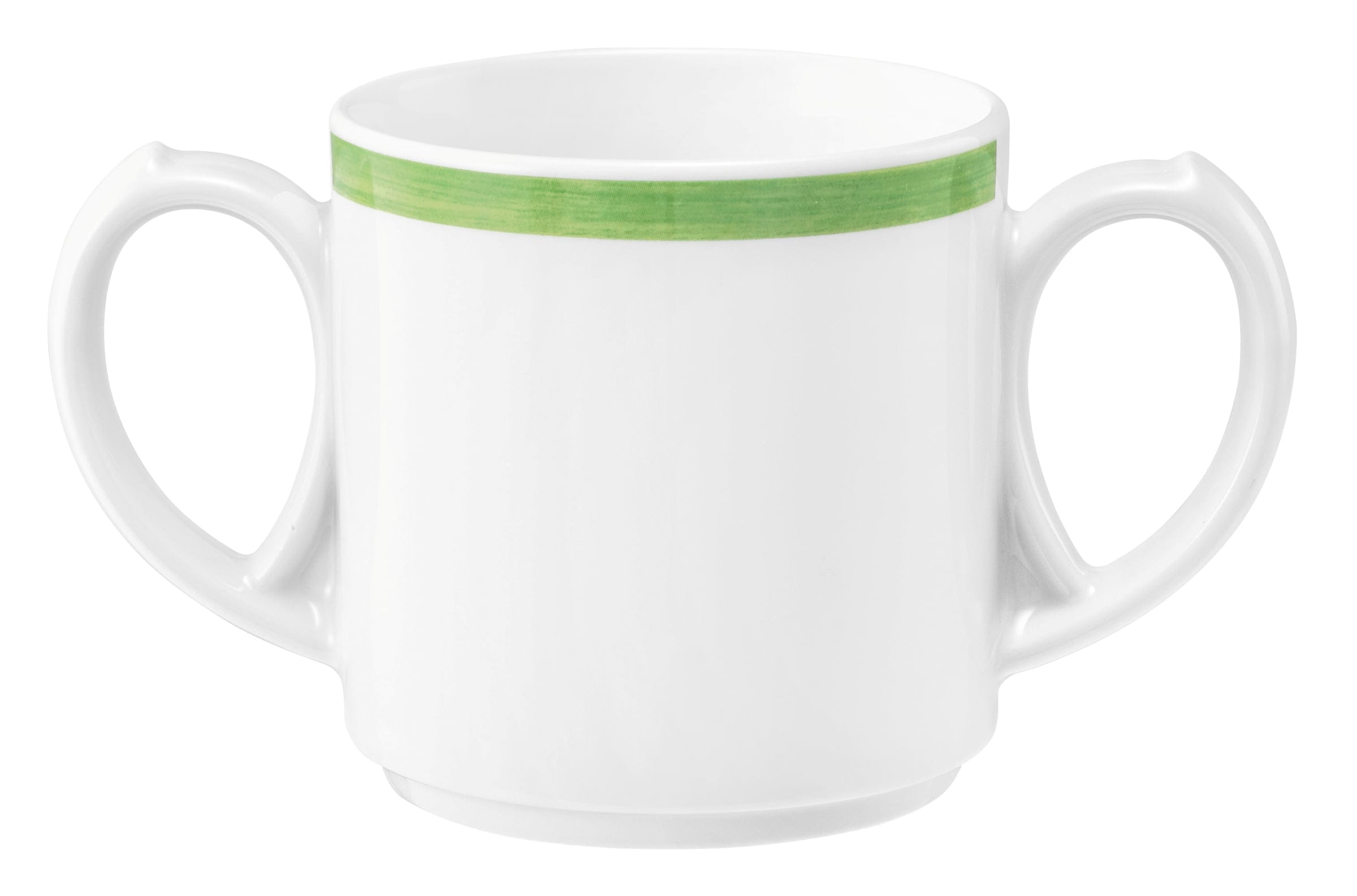 Becher rund mit 2 Henkel 0,28l COMMUNITY pinselband grün