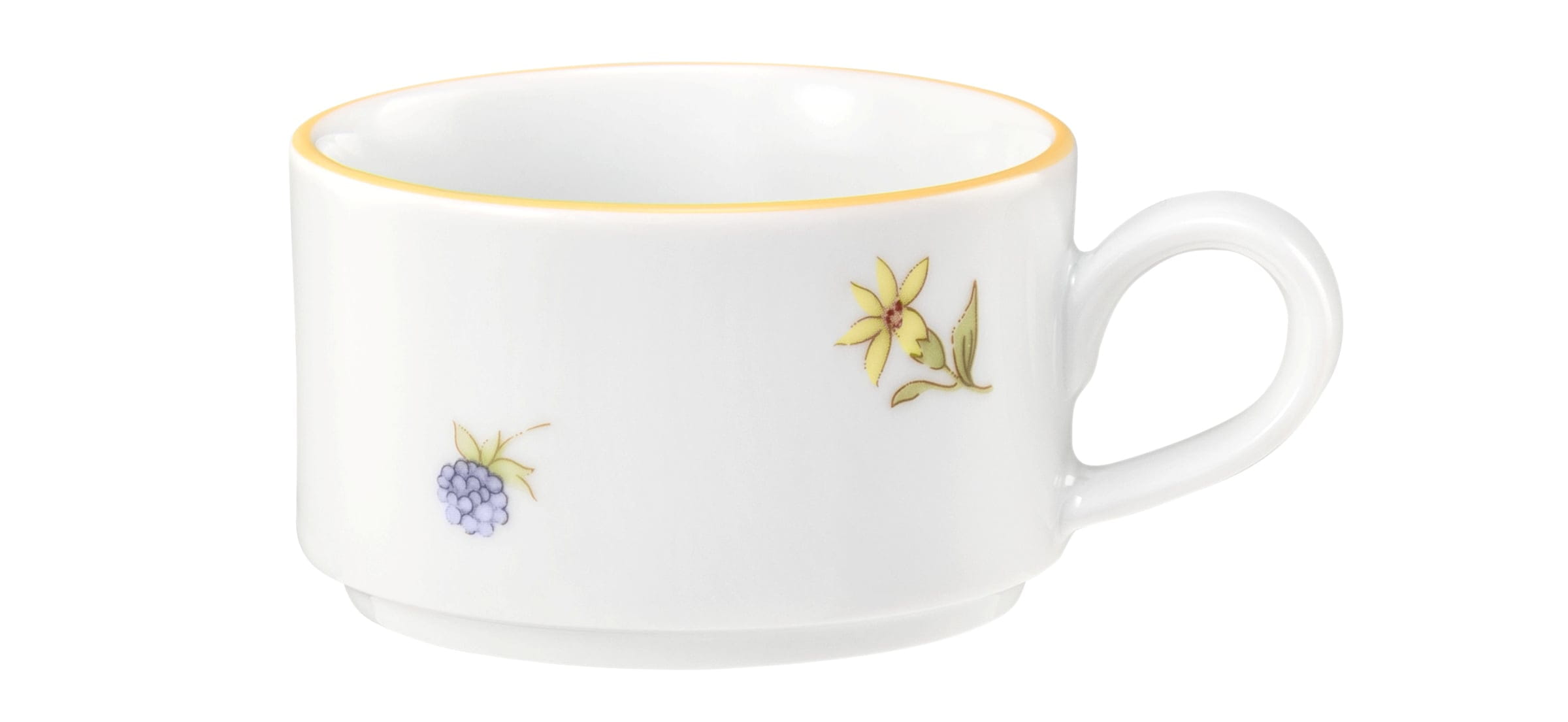 Espressotasse rund 0,09l COMMUNITY streublume gelbe linie