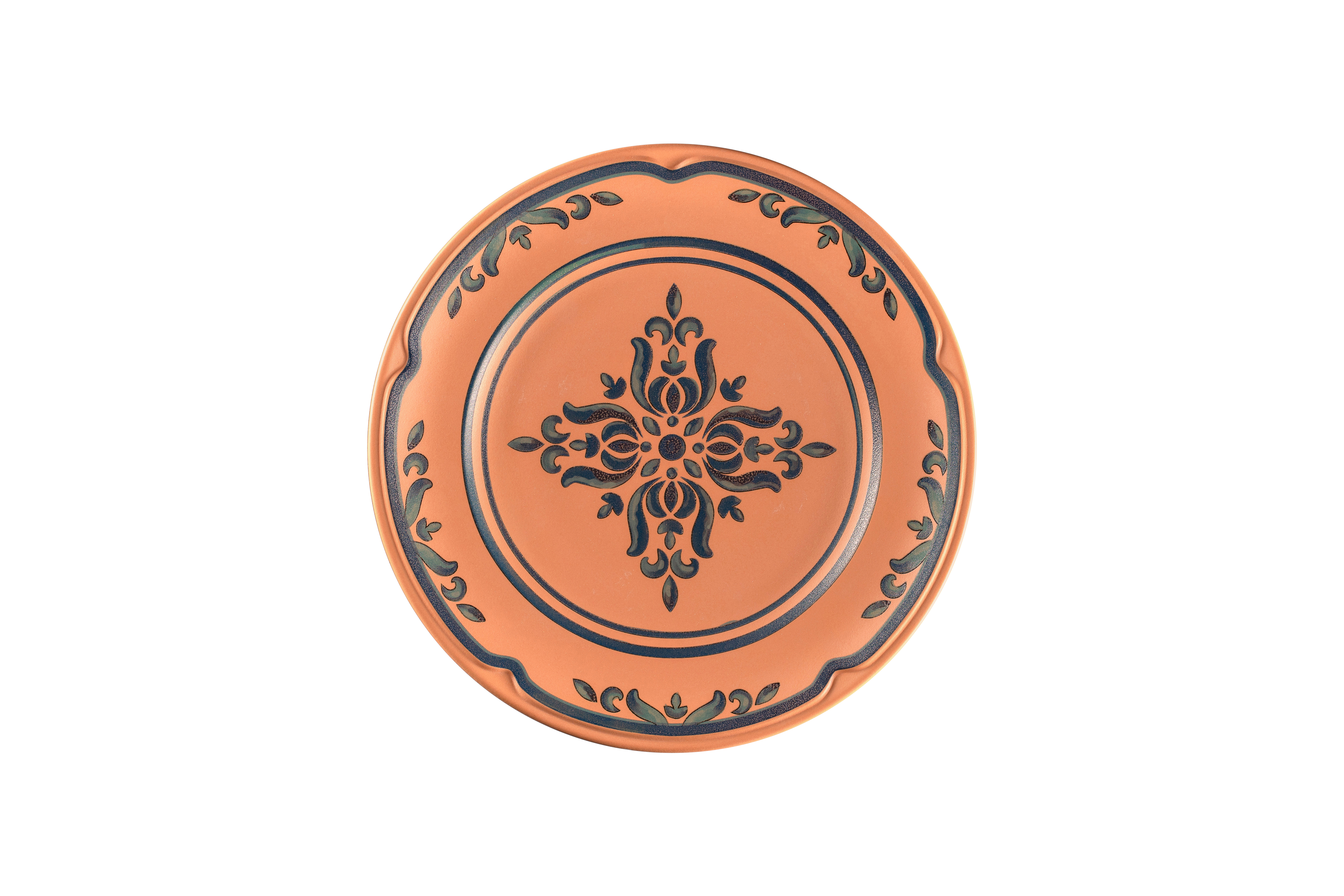 Teller flach Ø27cm H2,9cm TERO OSTIA decorated terracotta