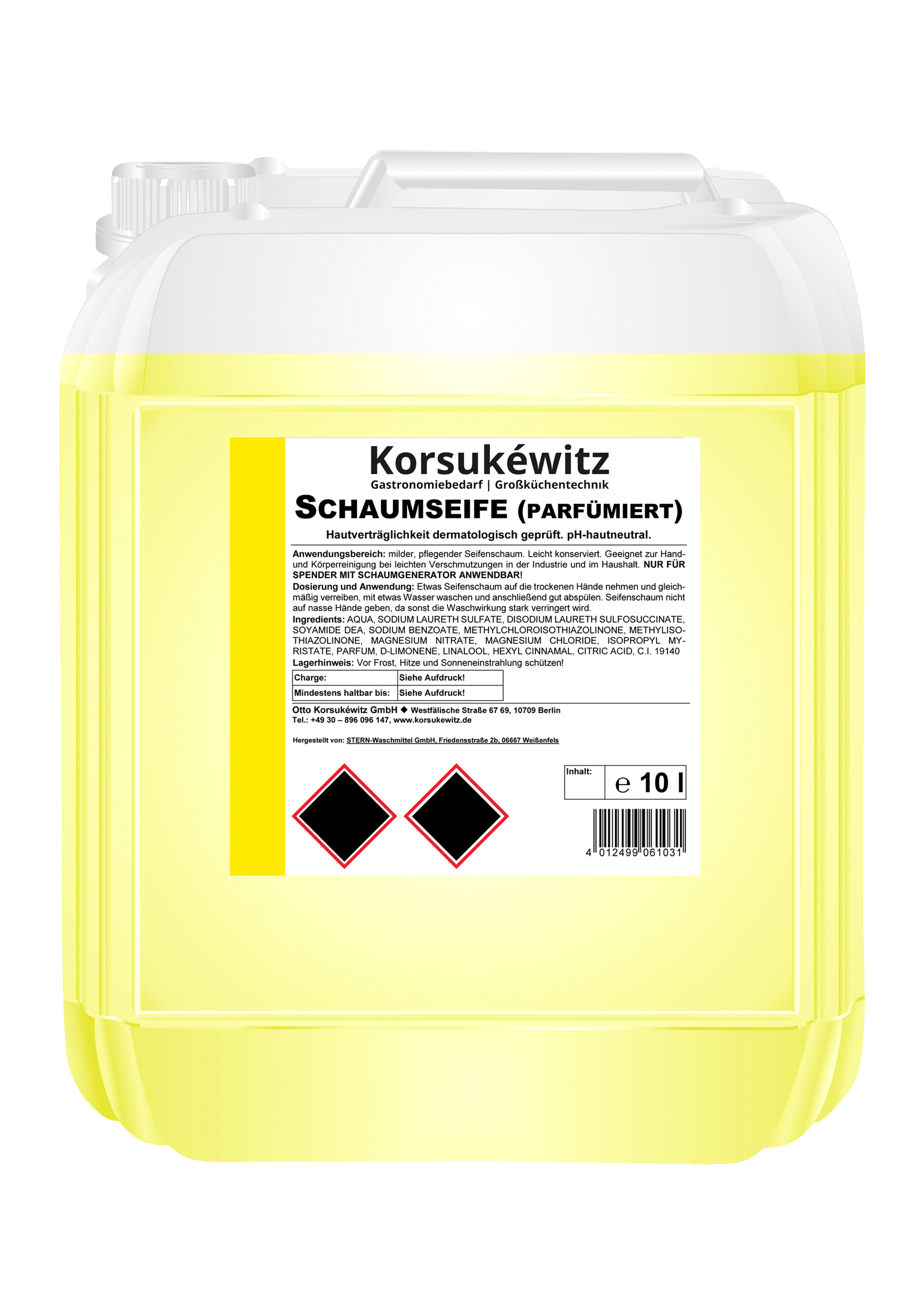 Schaumseife parfümiert 10l gelb  Kanister