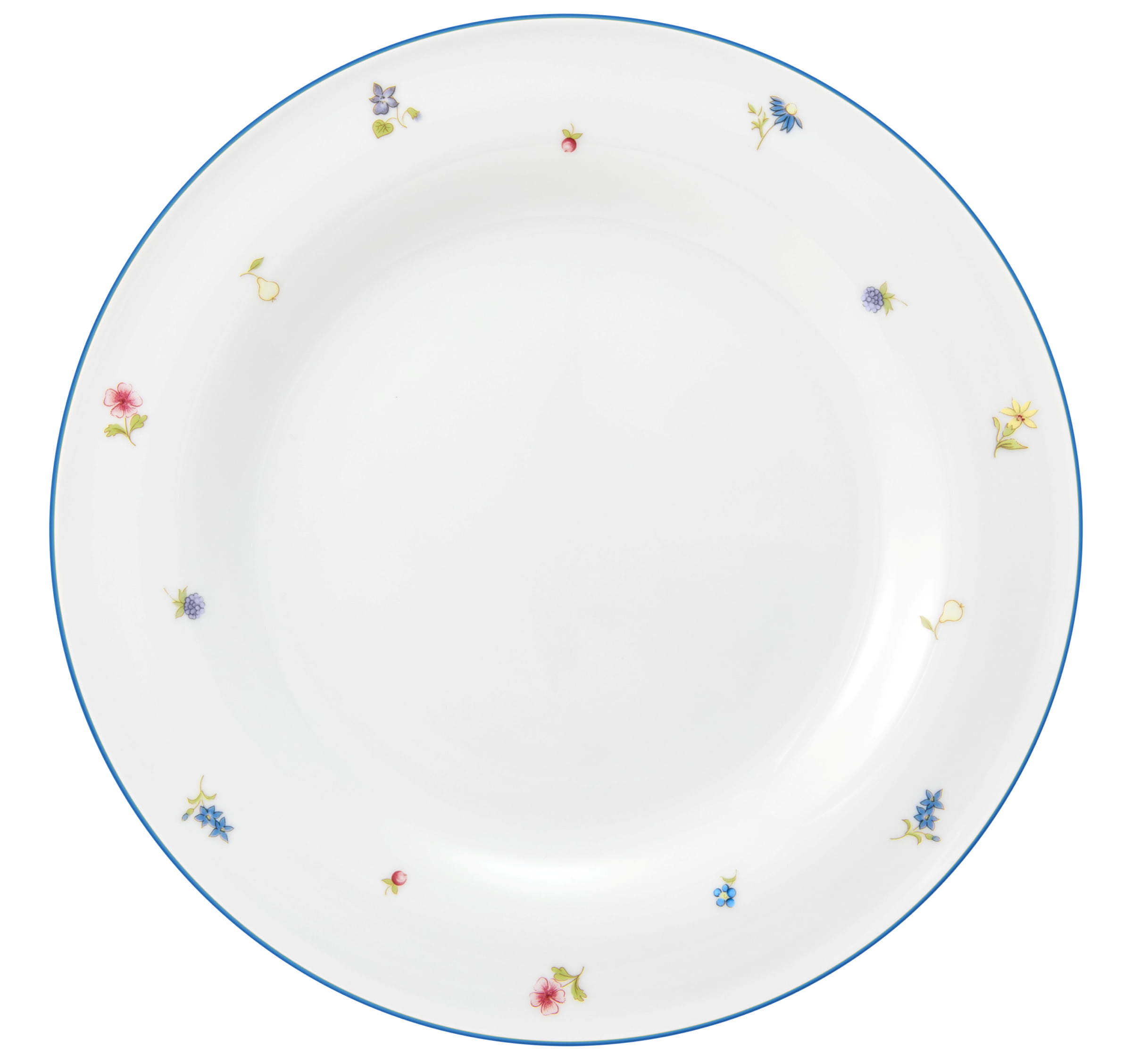 Teller rund flach 28cm COMMUNITY streublume blaue linie