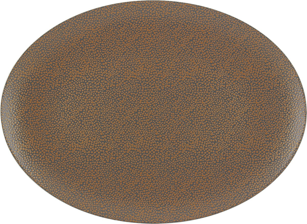 Platte oval coup 33x24cm PURITY PEARLS METALLIC gold