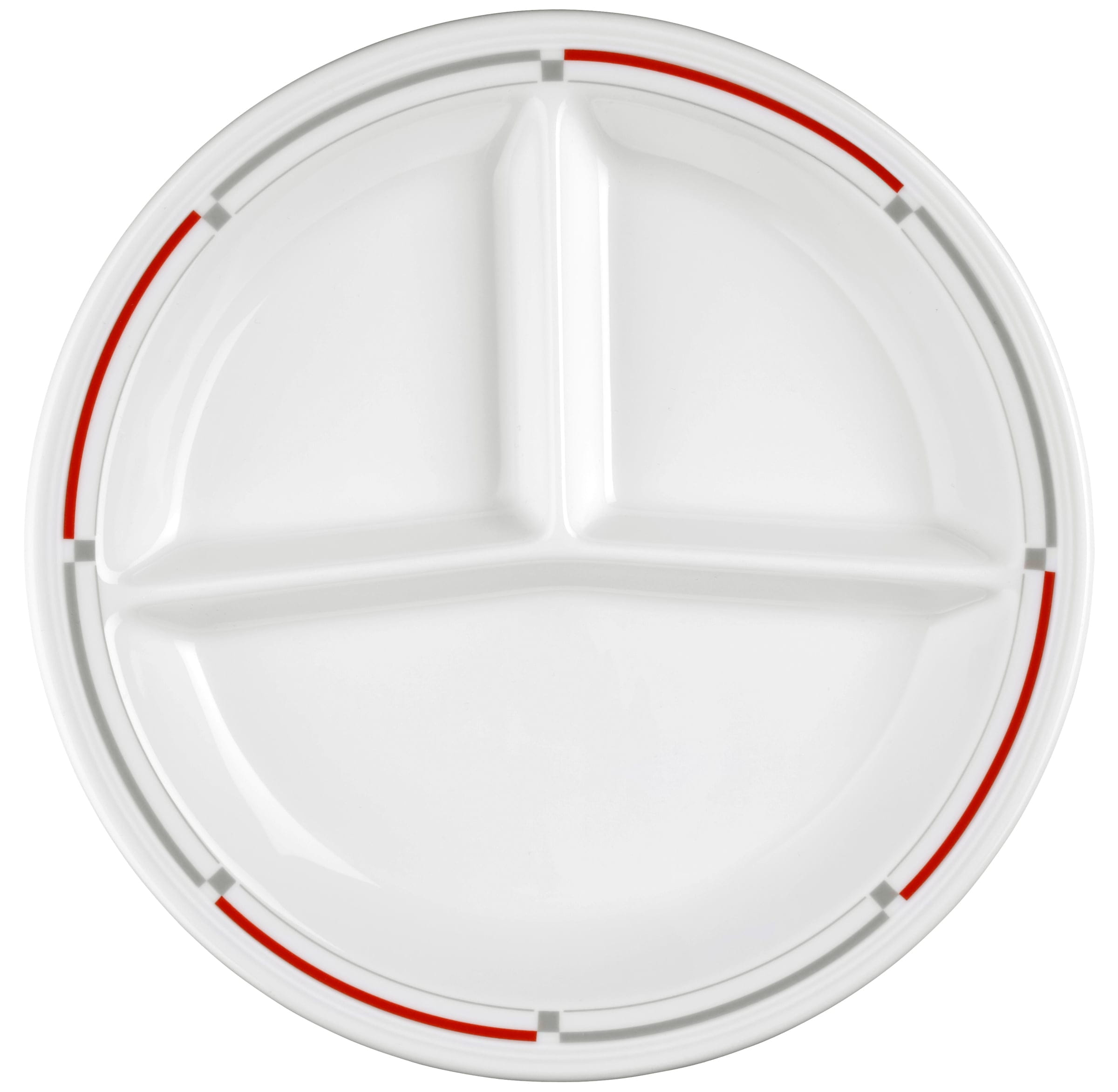 Platte rund mit Relief V219 IM rund 3 tlg. 25,5cm VITALIS rot-grau