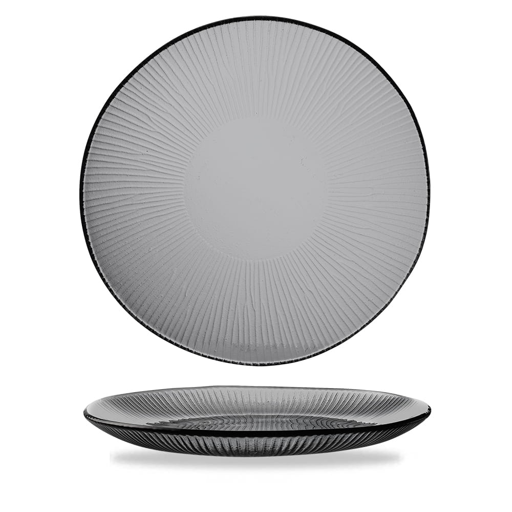 Glasteller organic 29,5cm BAMBOO GLASS dusk