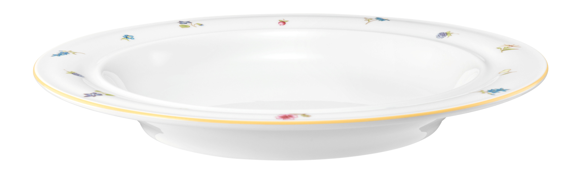 Teller rund halbtief 25,5cm COMMUNITY streublume gelbe linie