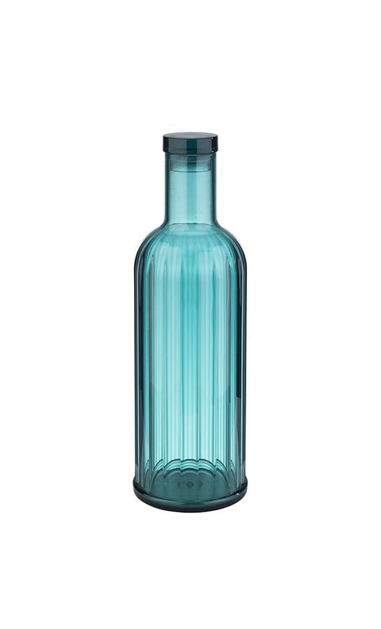 Flasche STRIPES blau Ø 9 cm, H: 28,5 cm, 1 Liter Kunststoff