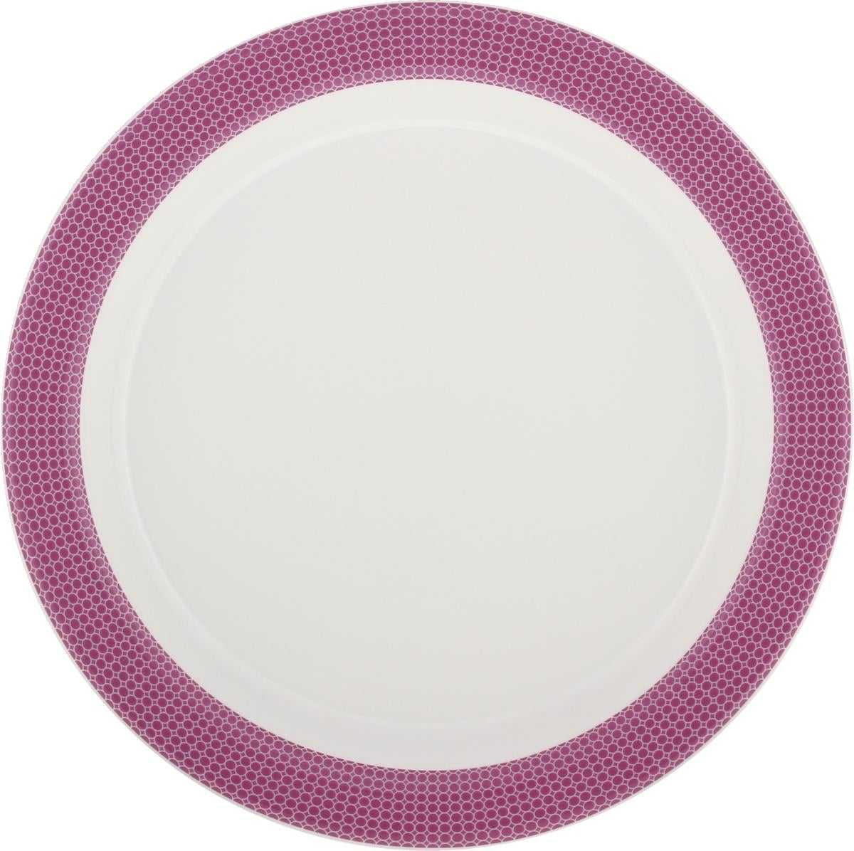 Spezialteller halbtief Fahne 24cm INVITA DIMENSION PUNKTE himbeerrot