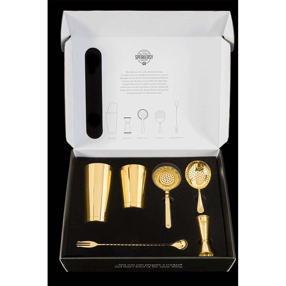 Cocktail Box Edelstahl goldfarben