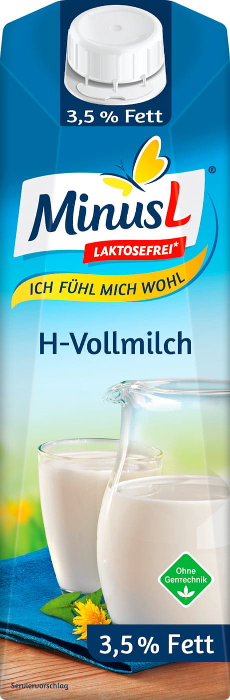 Minus L H-Vollmilch 3,5% laktosefrei 1L
