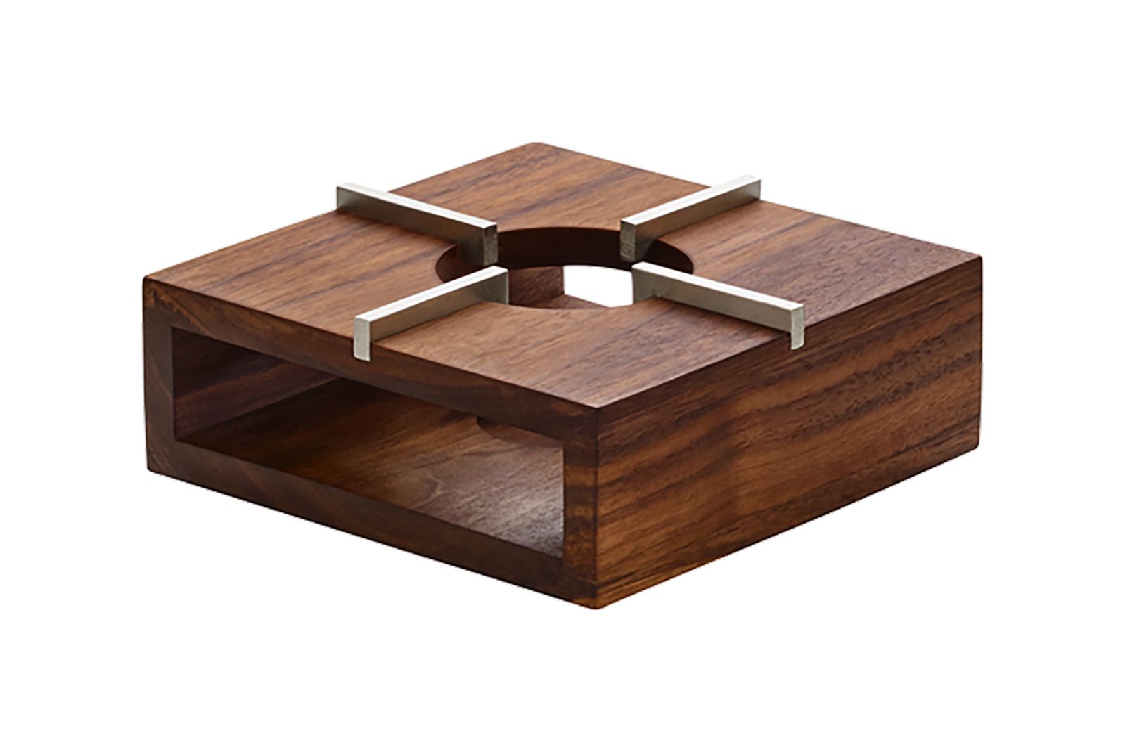 Stövchen 14x14cm Holz Wood Nussbaum