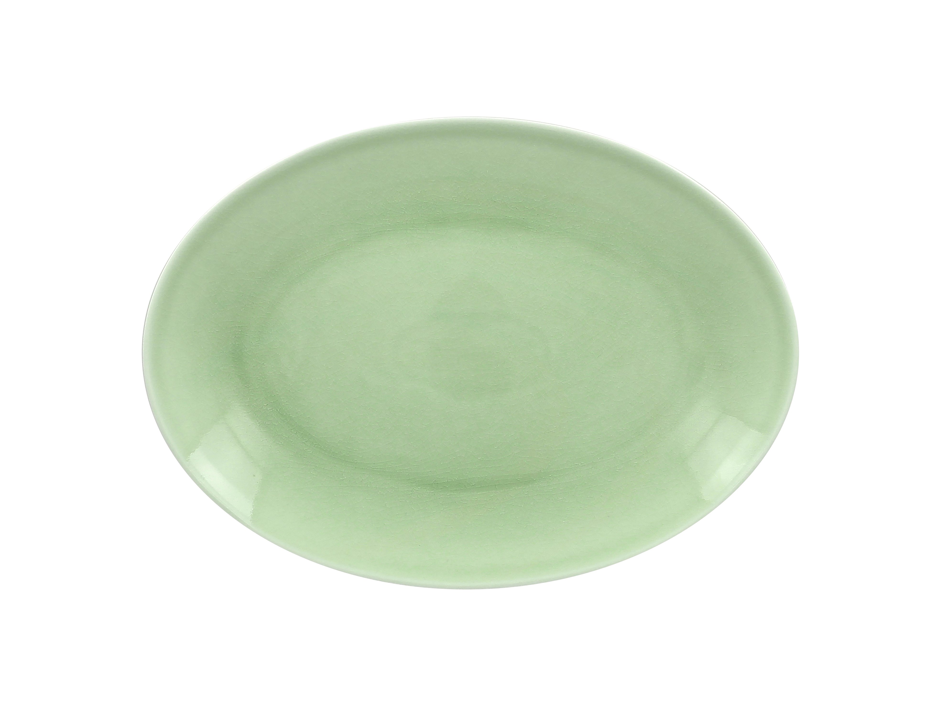 Platte oval 32x23x3,2cm VINTAGE green