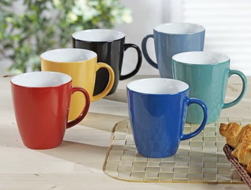 6 Stück Kaffeebecher 0,35L COFFEESHOP bunt