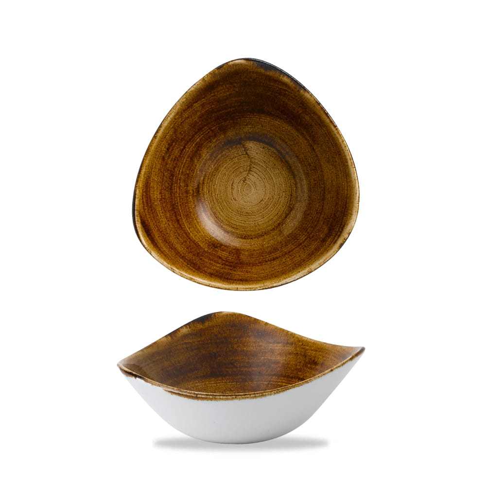 Teller dreieckig 19,2cm STONECAST PATINA vintage copper