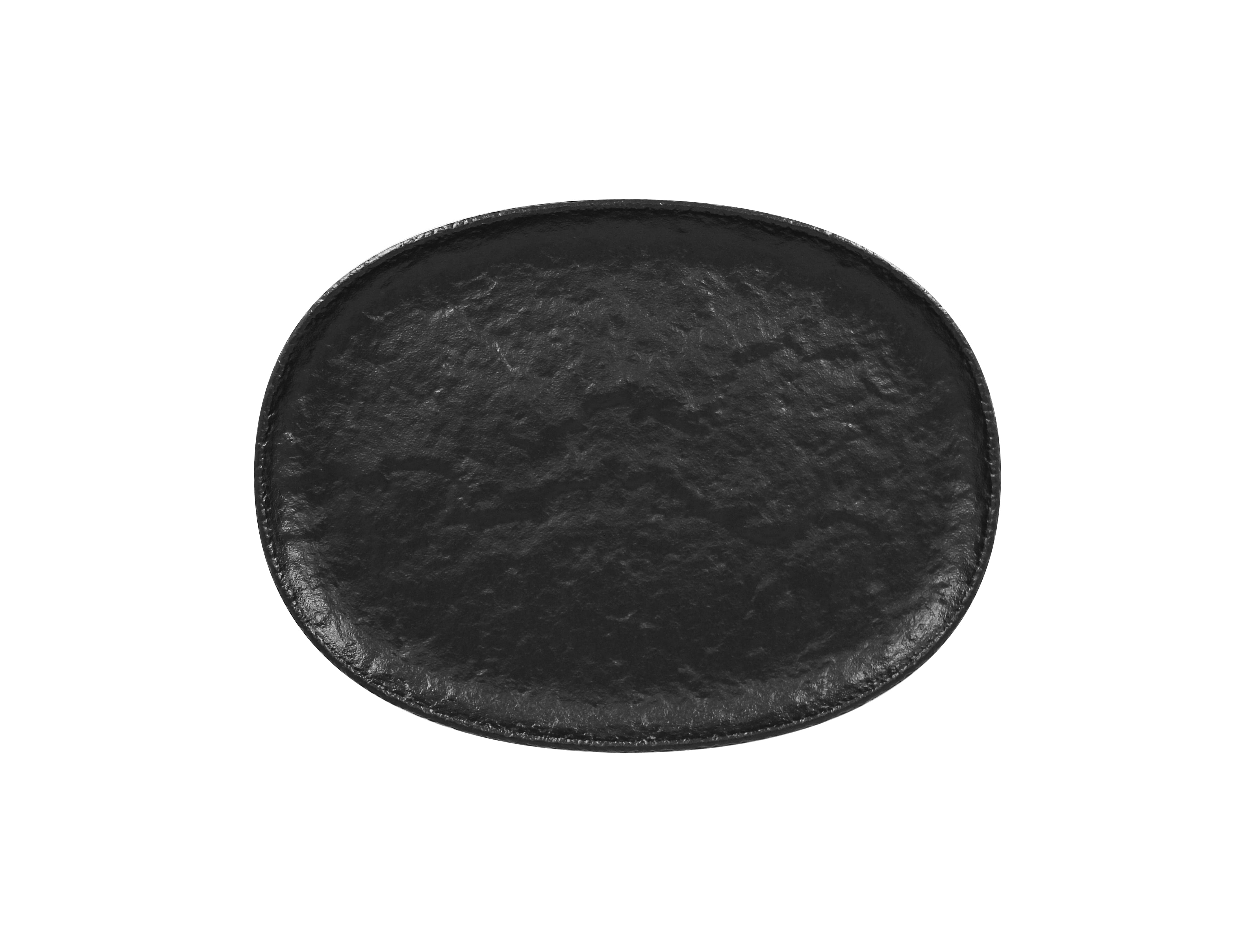 Platte coup oval 32x23,5cm EPIC ROKS schwarz