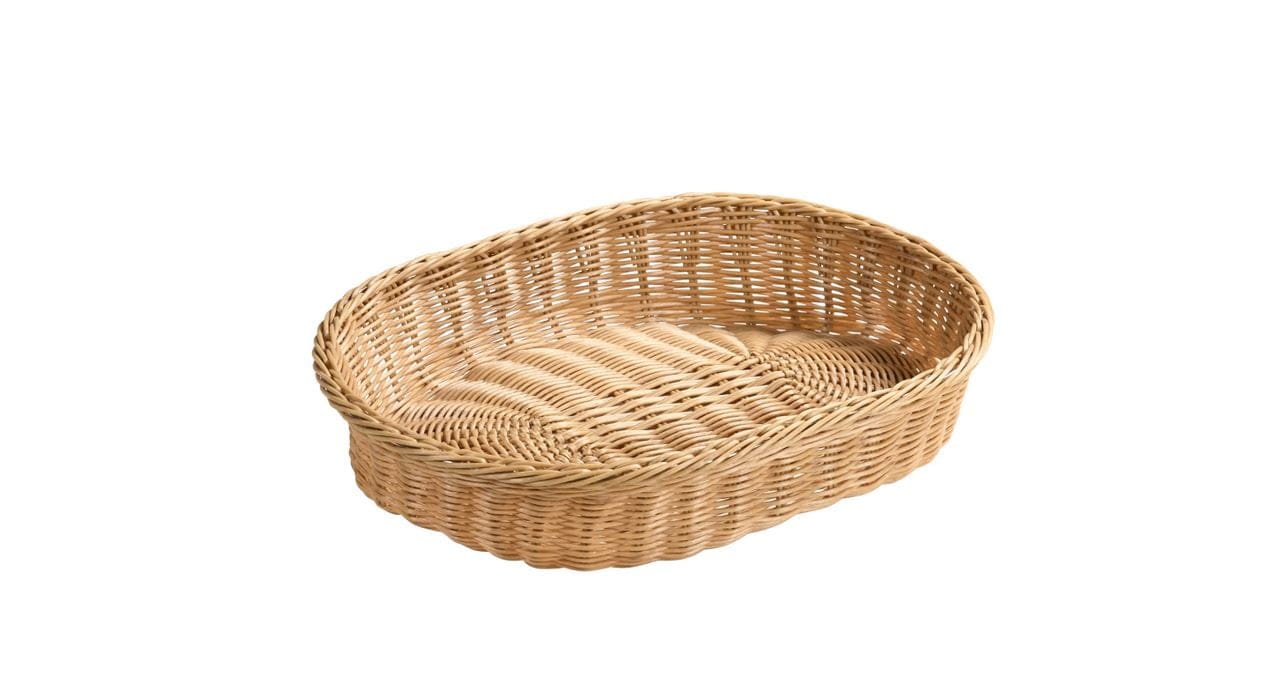 Brotkorb 40x30x8cm Kunststoffgeflecht beige