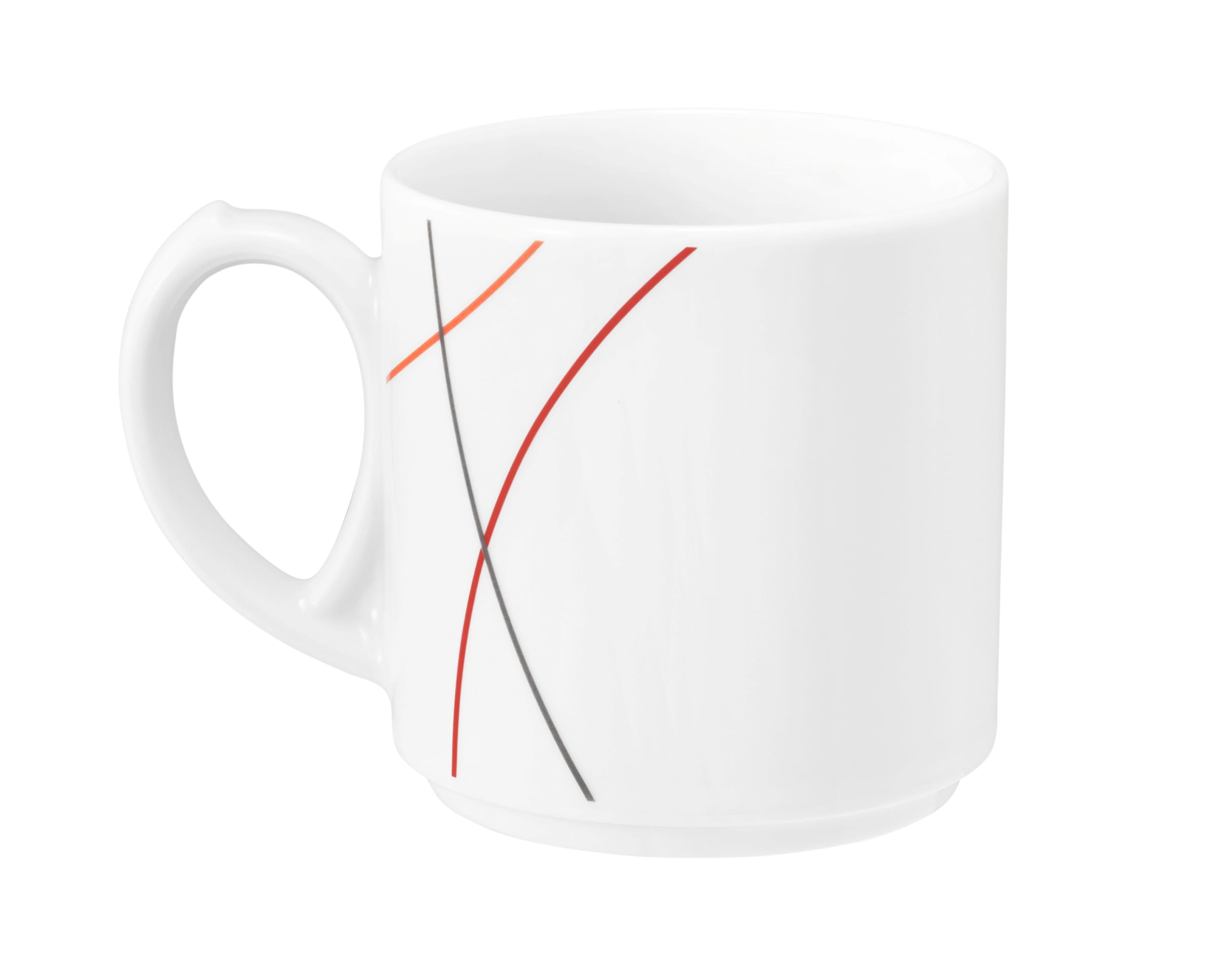 Becher rund mit Henkel 0,28l COMMUNITY red line