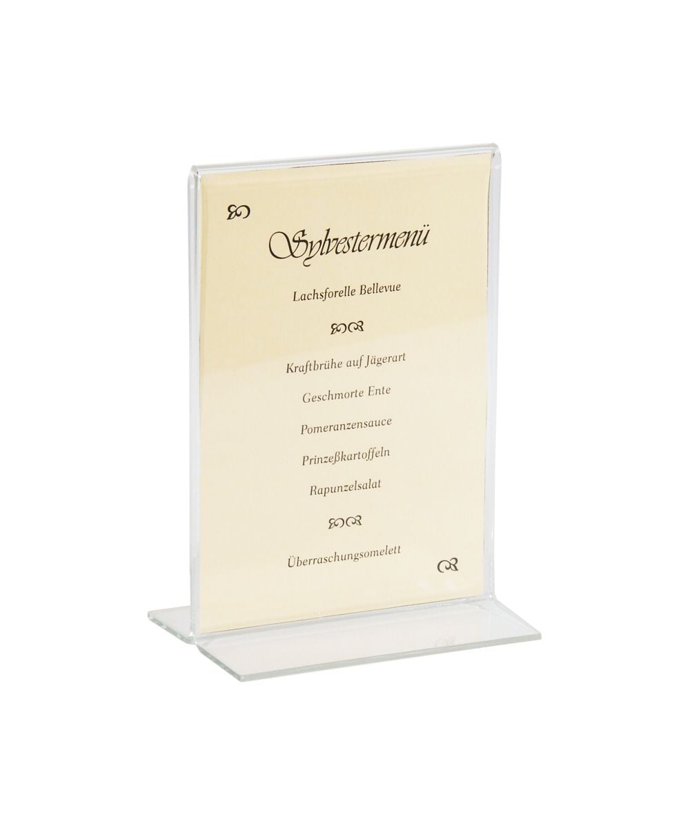 Aufsteller Breite: 15cm H: 22cm DIN A5 Acryl
