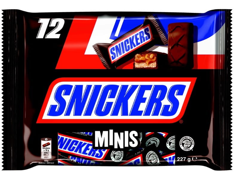 Snickers Mini Schokoladen-Riegel mit Erndnuss
