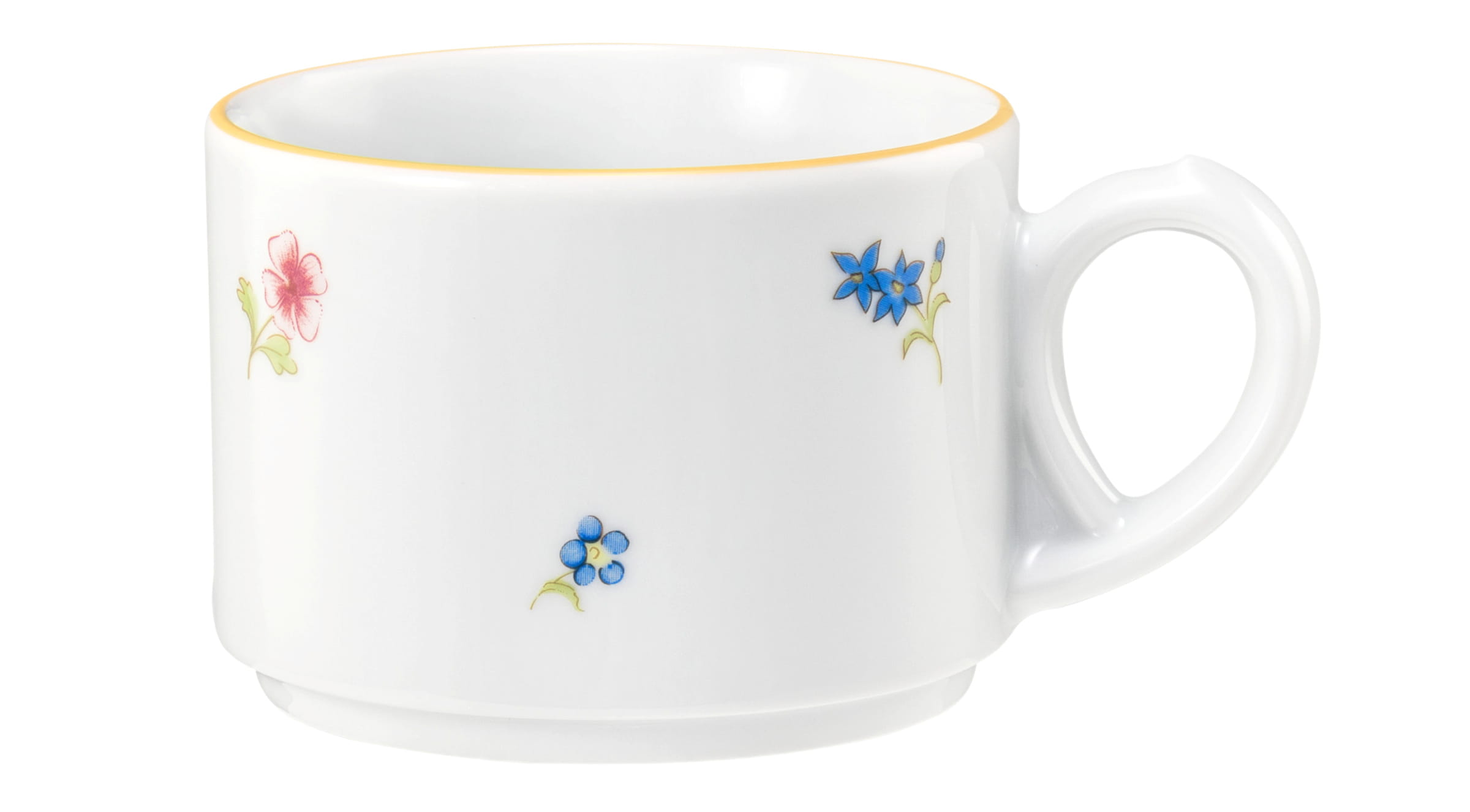Kaffeetasse rund 0,18l COMMUNITY streublume gelbe linie