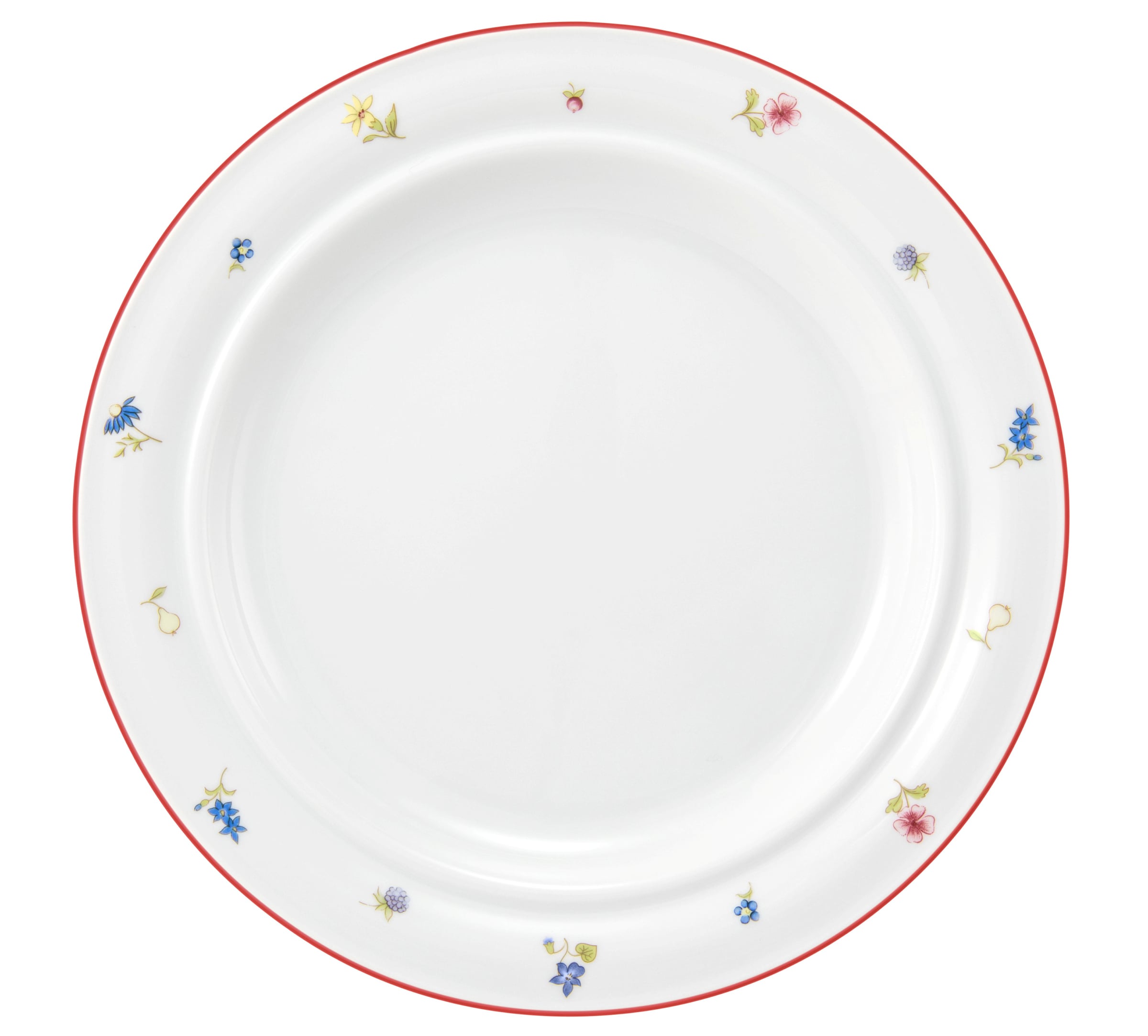 Systemteller rund flach 25,5cm COMMUNITY streublume rote linie